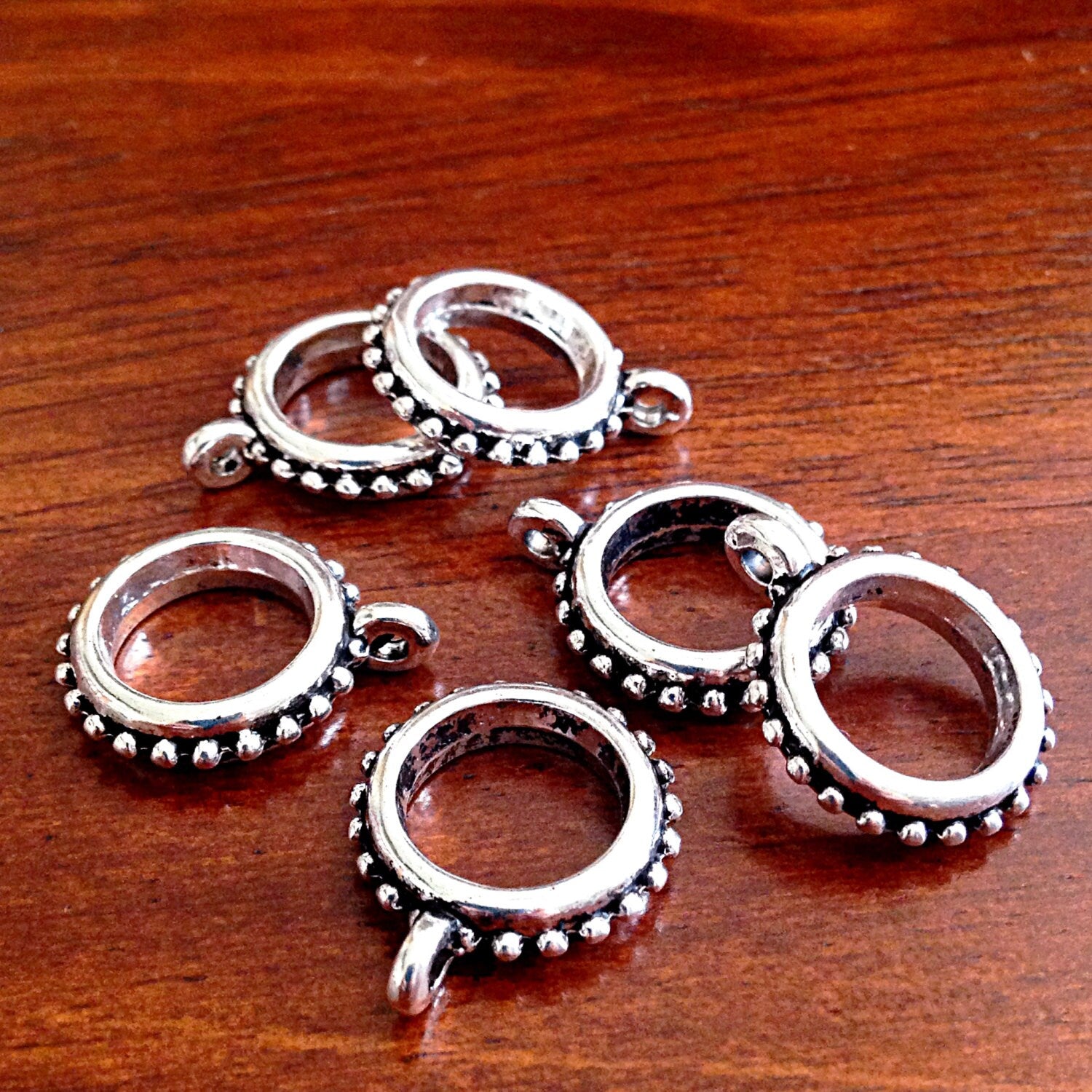 10 Large Bail Beads, Bails, Connector Beads, Toggle Charms, Necklace Charms, Connector Charms, Craft Supplies, Findings