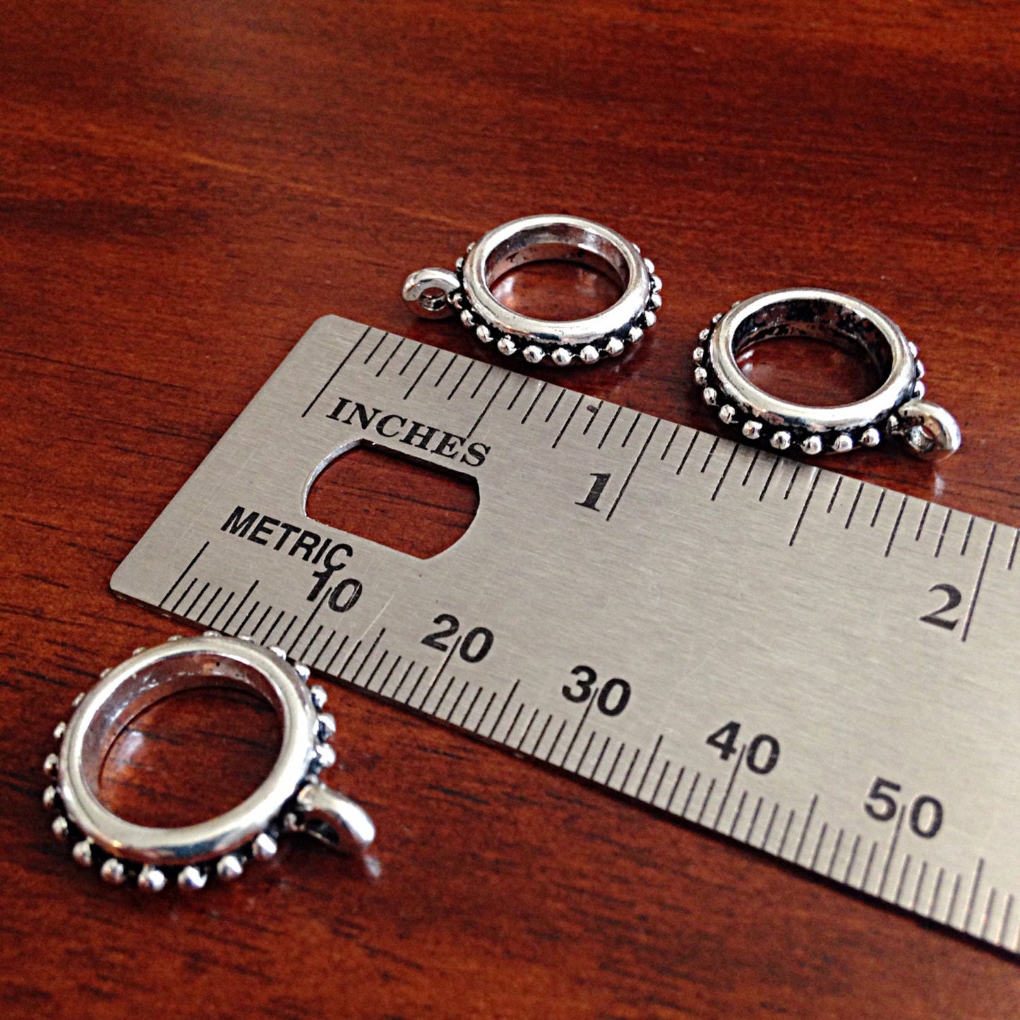 10 Large Bail Beads, Bails, Connector Beads, Toggle Charms, Necklace Charms, Connector Charms, Craft Supplies, Findings