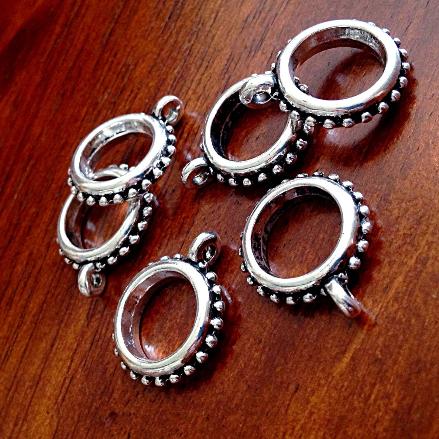 10 Large Bail Beads, Bails, Connector Beads, Toggle Charms, Necklace Charms, Connector Charms, Craft Supplies, Findings