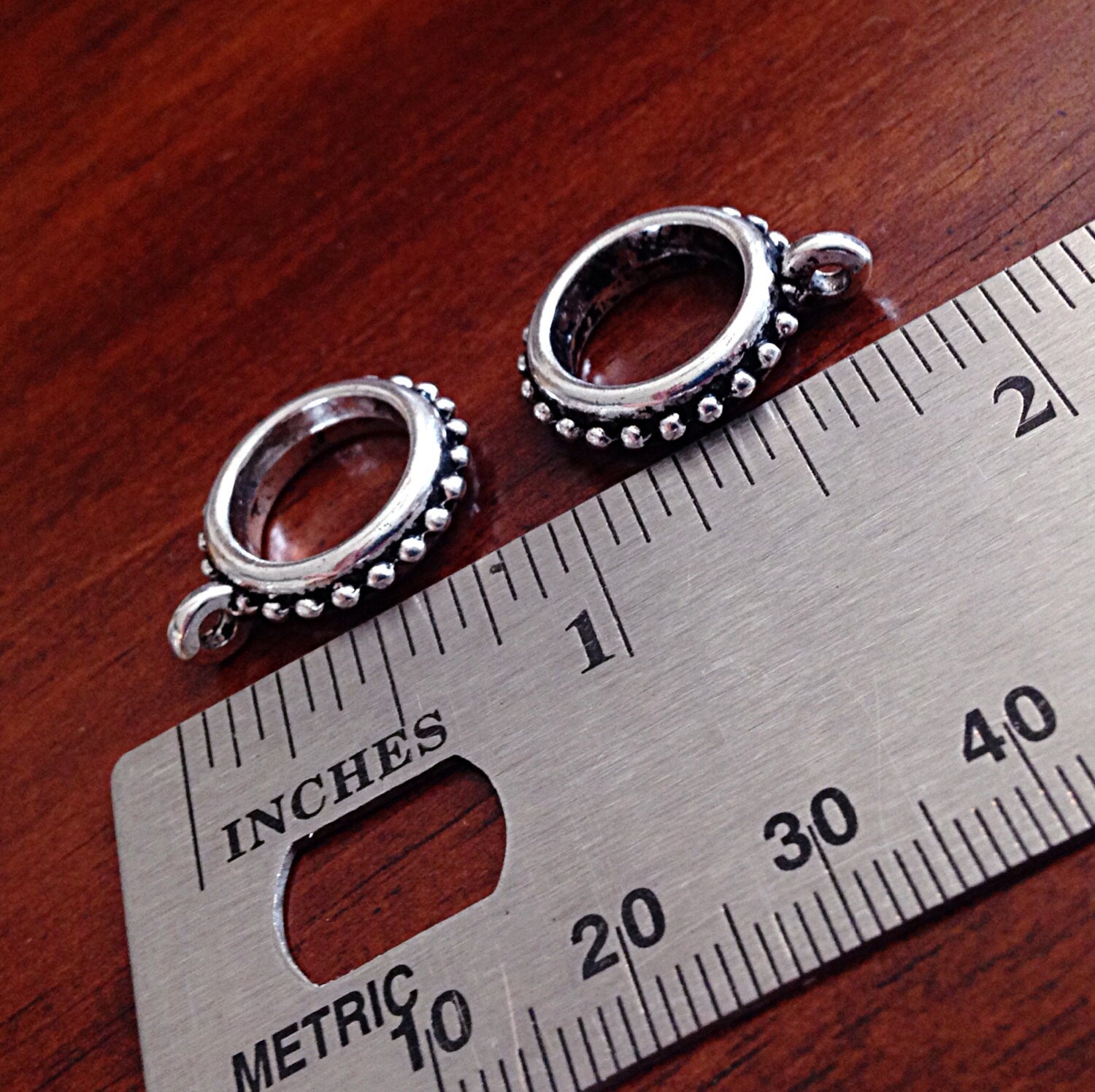 10 Large Bail Beads, Bails, Connector Beads, Toggle Charms, Necklace Charms, Connector Charms, Craft Supplies, Findings