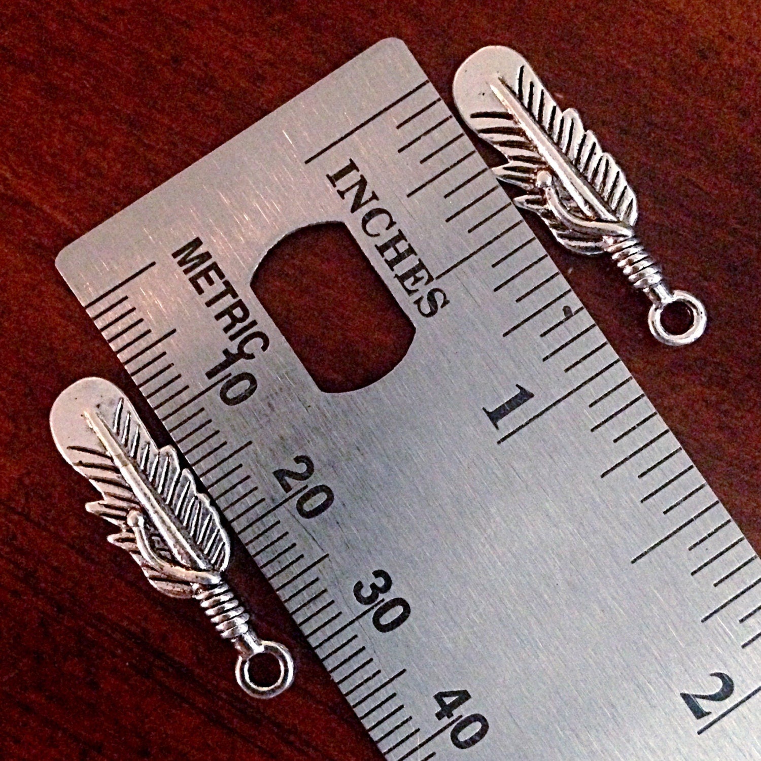 Bulk 20 Feather Charms, Antique Silver Wing, Feather Charms, Silver Feather Charms, Crafts and Jewelry Making Supplies and Findings