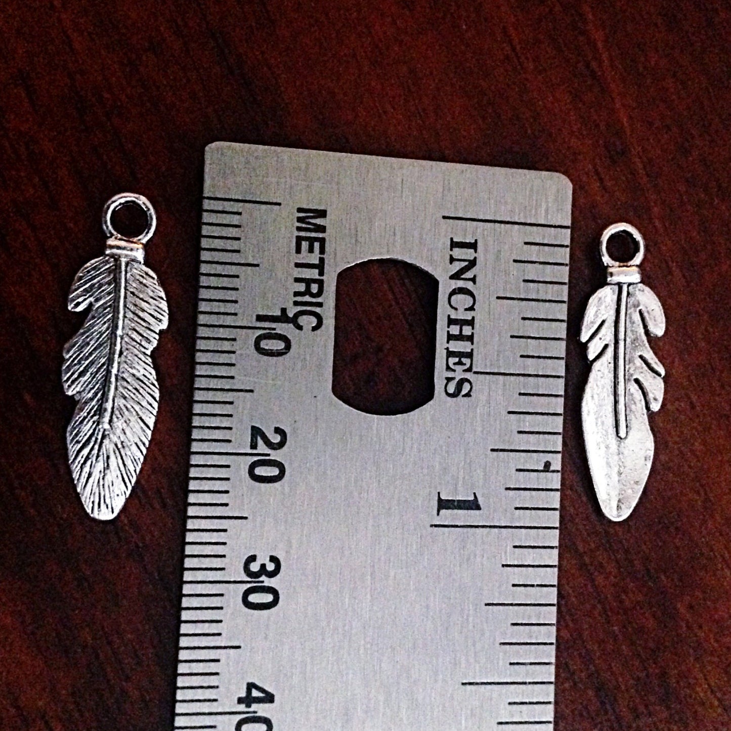 Bulk 25 Feather Charms, Antique Silver Wing, DoubleSided Feather Charms, Silver Feather Charms, Craft and Jewelry Supplies, Findings