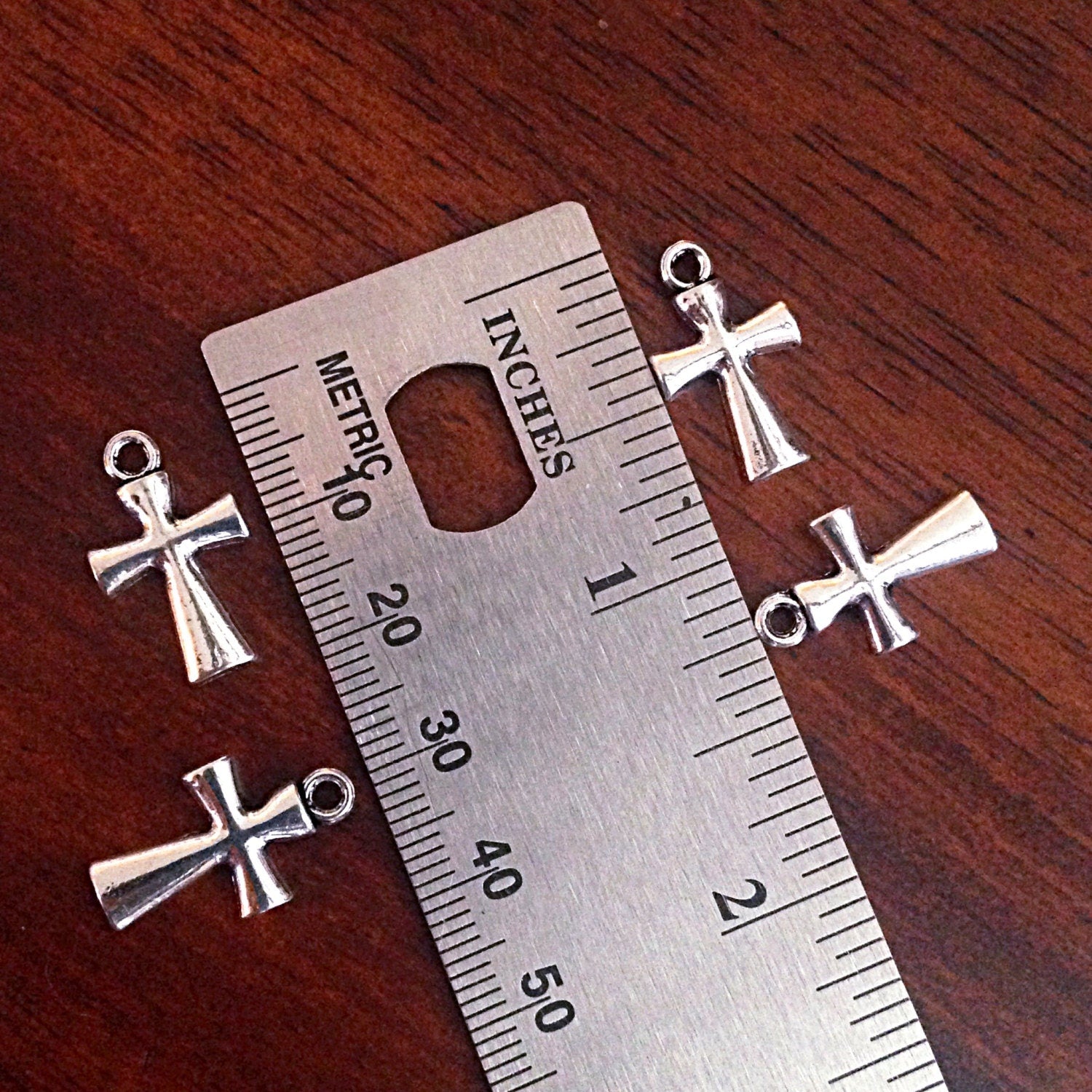 20pcs Cross Charms, Silver Cross Charms, Antique Silver Charms, Silver Cross Pendants, Rosary Charms, Double Sided Cross Charms, Findings
