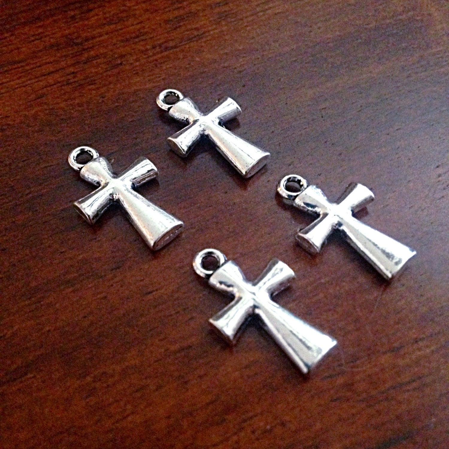 20pcs Cross Charms, Silver Cross Charms, Antique Silver Charms, Silver Cross Pendants, Rosary Charms, Double Sided Cross Charms, Findings