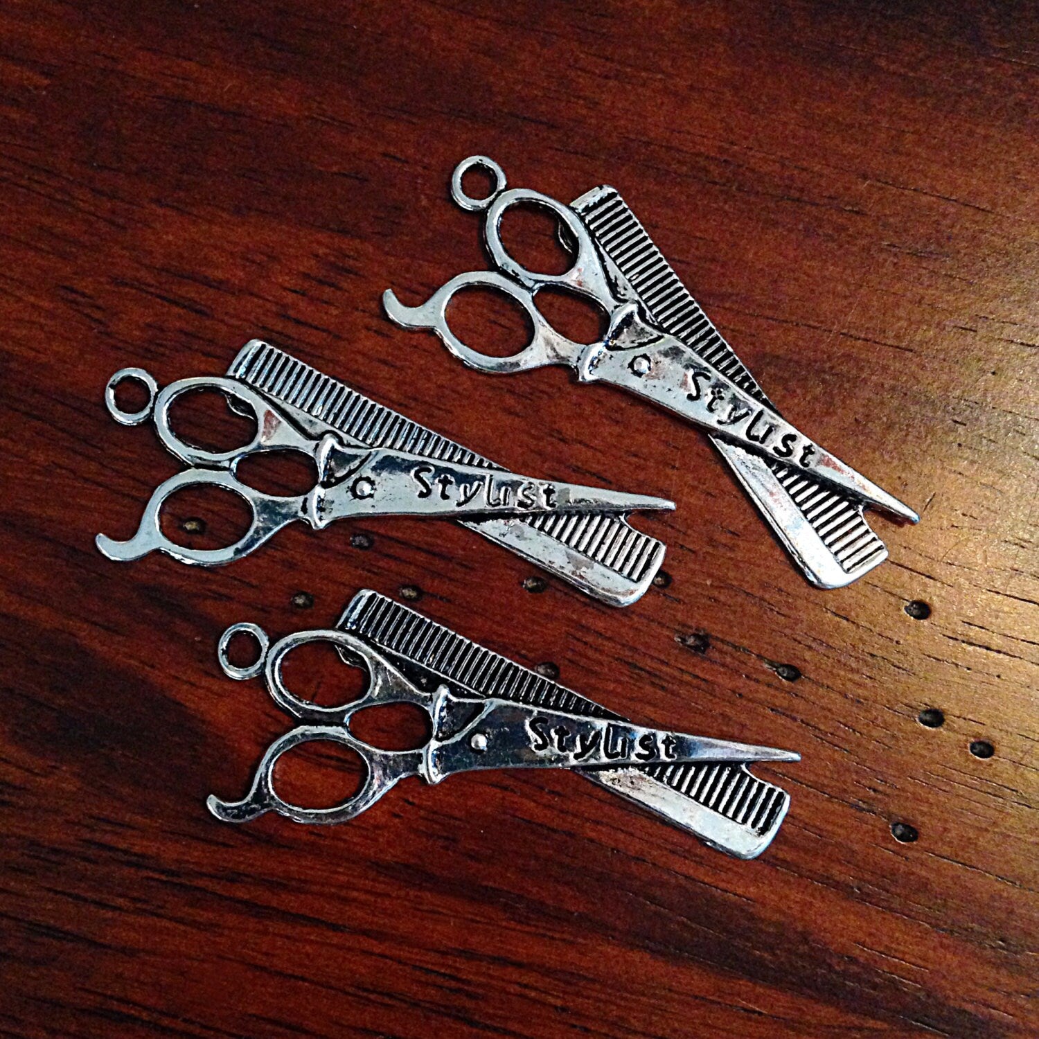10 Scissors Charms, Antique Silver Charms, Silver Scissors Pendants, Sewings Charms, Scissor Charms, Findings, Jewelry and Craft Supplies
