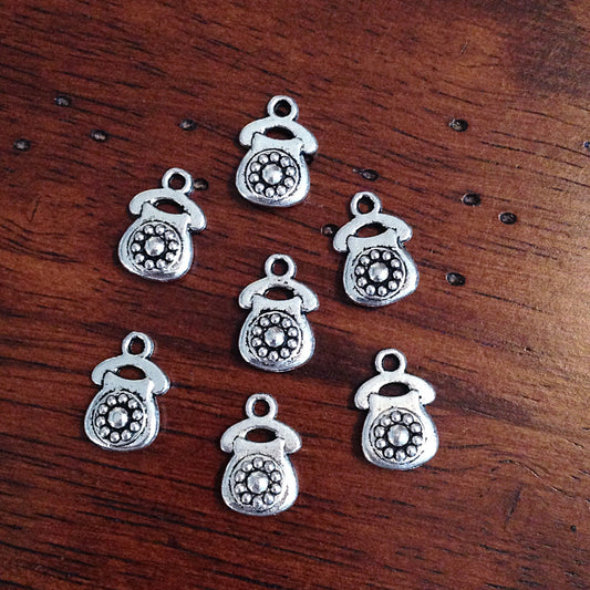Bulk 20 Telephone Charms, Antique Silver Charms, Phone Charms, Telephone Charms, 2 Sided Charms, Findings, Crafts and Jewelry Supplies