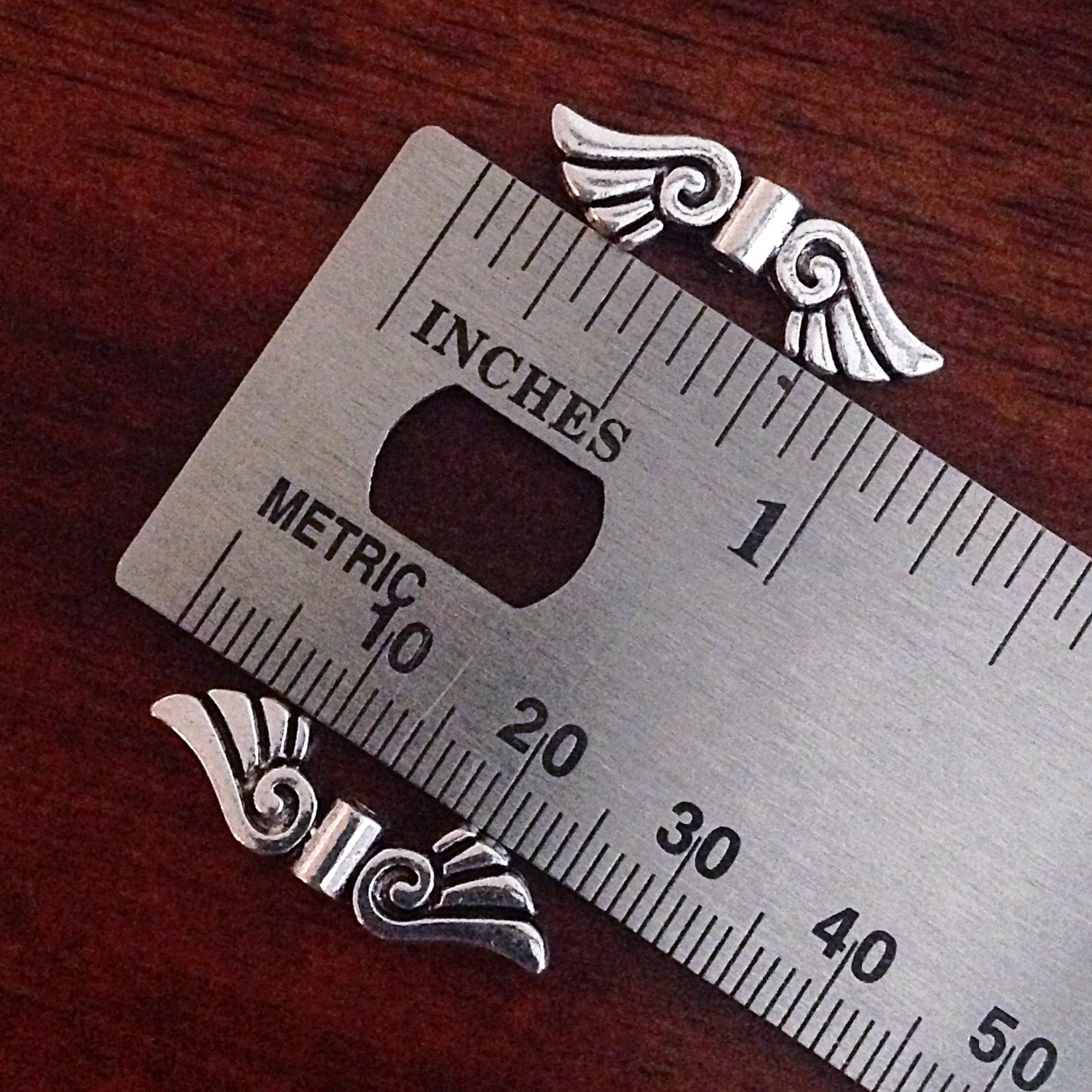 Bulk 20 Angel Wing Charms, Antique Silver Charms, Silver Wing Charms, Spacer Charms, Spacer Wings, Connector Charm, Double Sided, Findings
