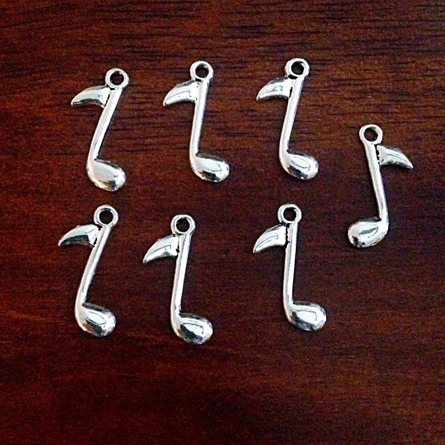 Bulk 20 Music Notes Charms, Antique Silver Charms, Silver Music Charms, Treble Clef Charms, Crafts and Jewelry Supplies and Findings