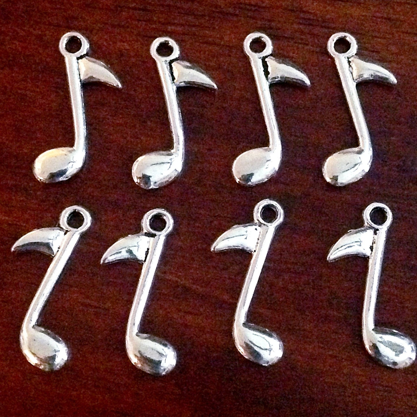Bulk 20 Music Notes Charms, Antique Silver Charms, Silver Music Charms, Treble Clef Charms, Crafts and Jewelry Supplies and Findings