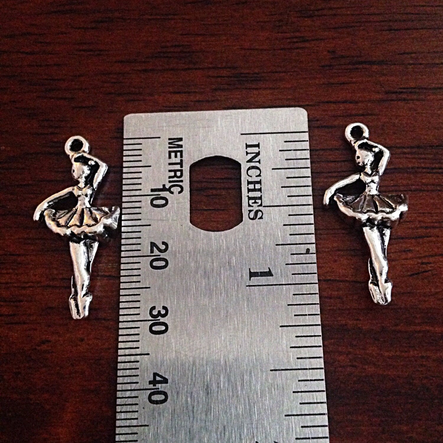 8 Dancing Charms, Ballerina Charms, Antique Silver Charms, Double Sided Charms, Ballerina Pendants, Findings, Craft and Jewelry Supplies