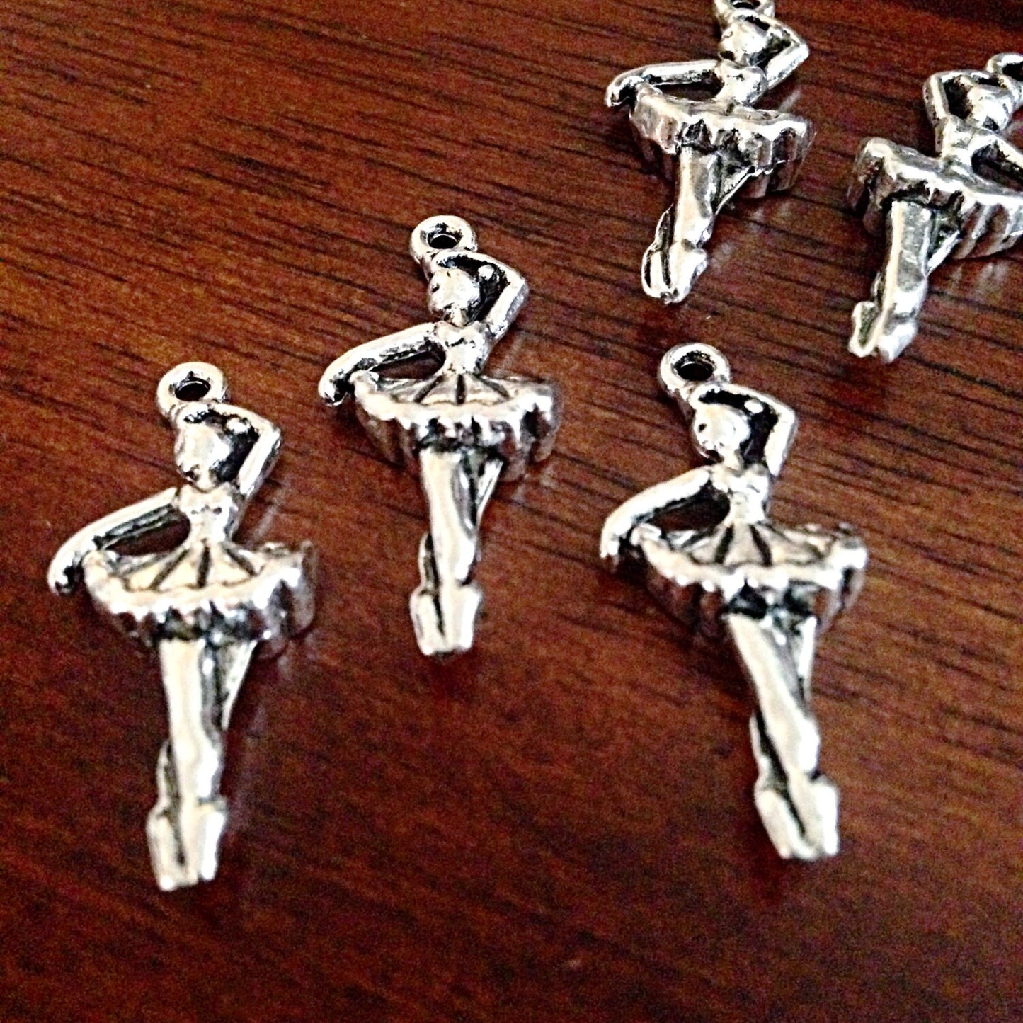 Bulk 20 Ballerina Charms, Antique Silver Charms, Double Sided Charms, Silver Ballerina Charms, Findings, Craft and Jewelry Supplies