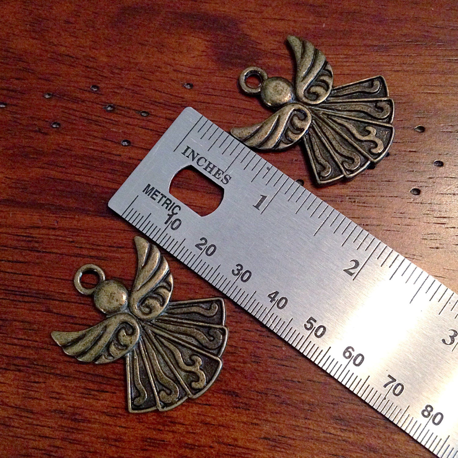 6 Large Angel Charms, Antique Bronze Charms, Bronze Angel Pendants, Double Sided Charms, Angel Charms, Findings, Crafts and Jewelry Supplies