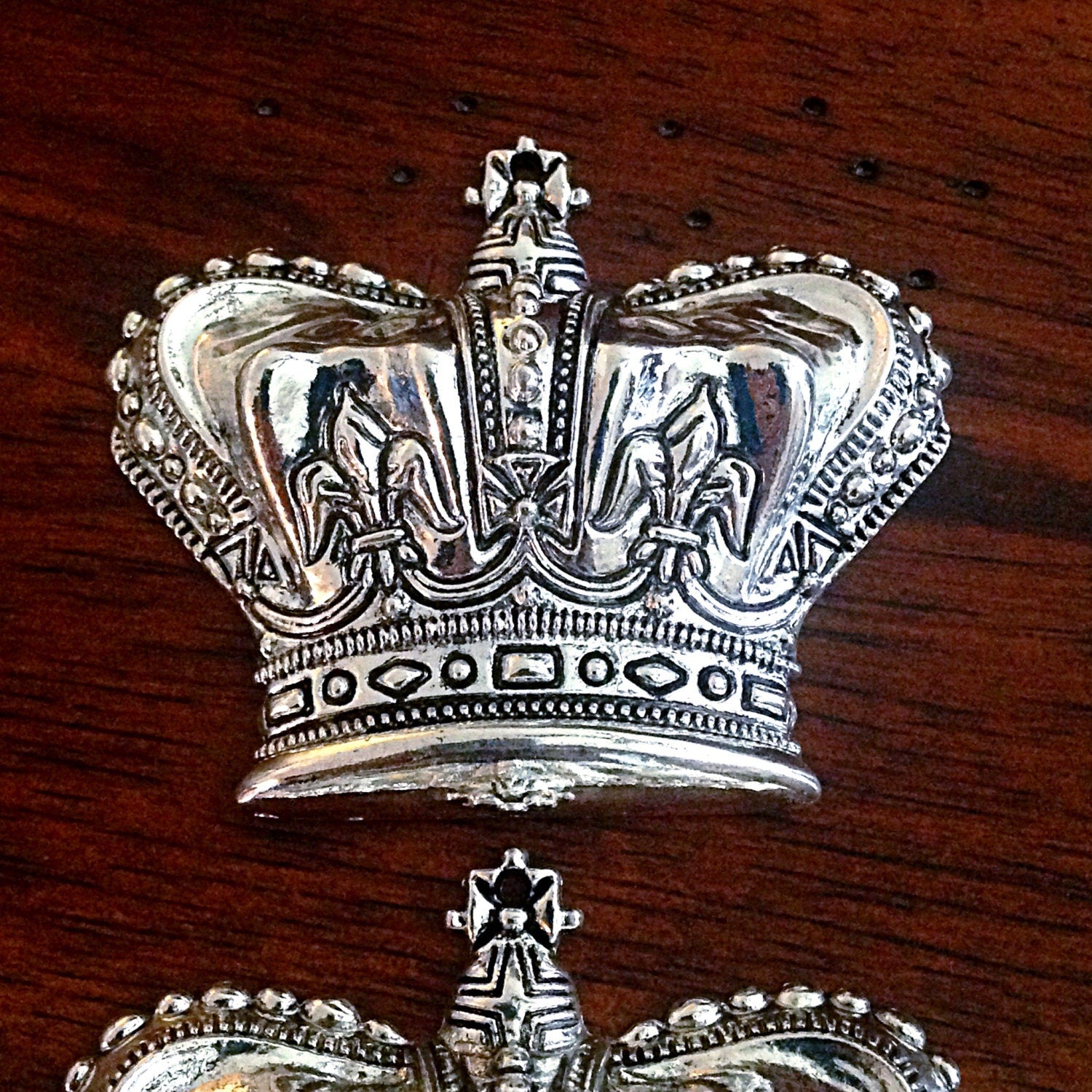 5 Crown Pendants, Large Crown Charms, Princess Crown, Antique Silver Pendants, Silver Crown Charms, Silver Crown Pendants, Findings