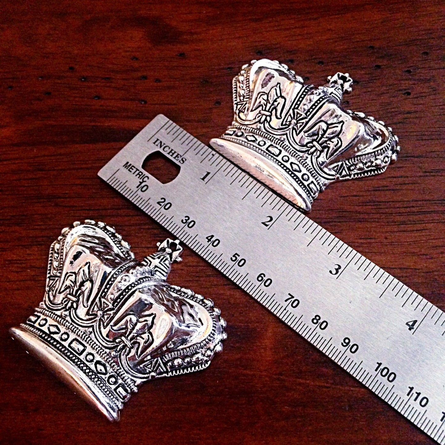 5 Crown Pendants, Large Crown Charms, Princess Crown, Antique Silver Pendants, Silver Crown Charms, Silver Crown Pendants, Findings