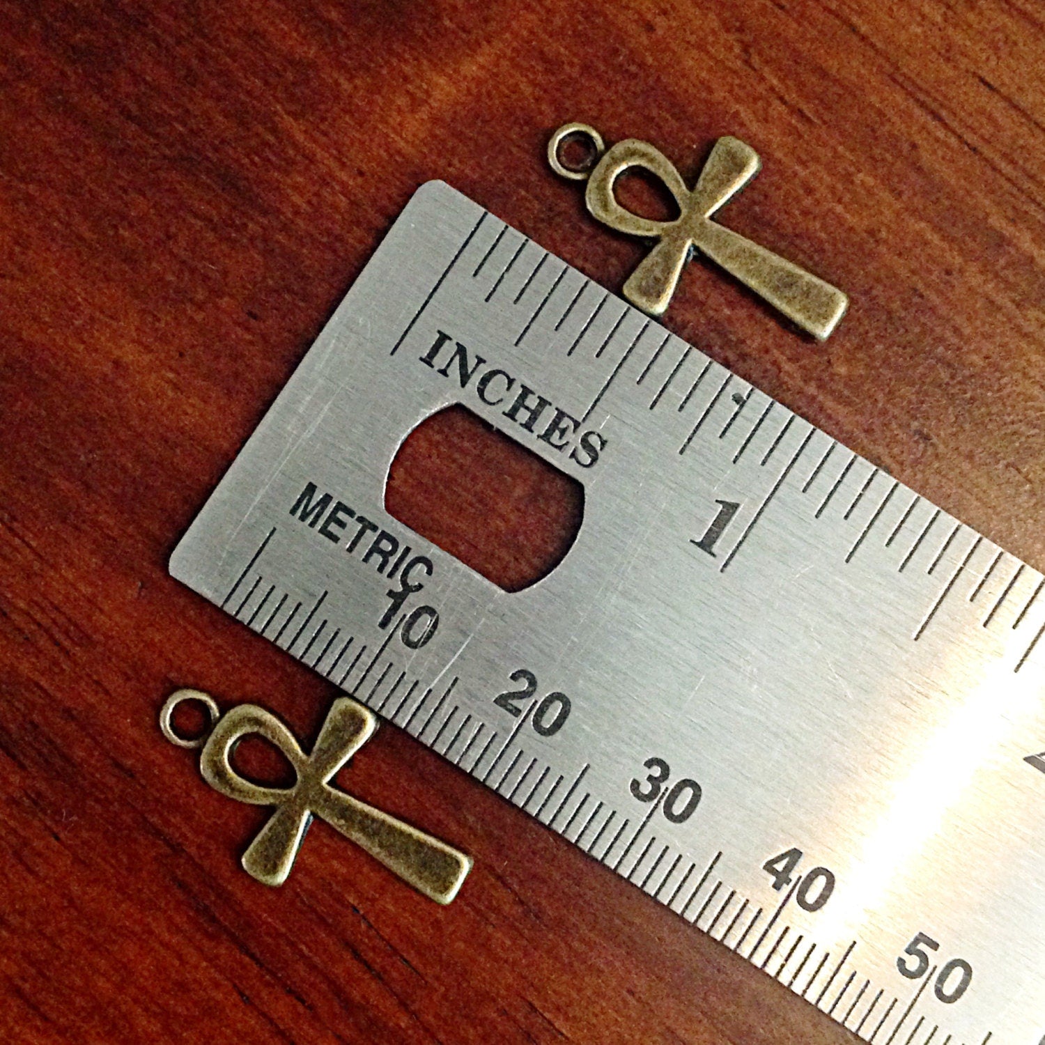 Ankh Charms, 10 Antique Bronze Ankh Charms, Cross Charms, Ankh, Egyptian Anka Symbol Charm, Crafts and Jewelry Supplies, Findings