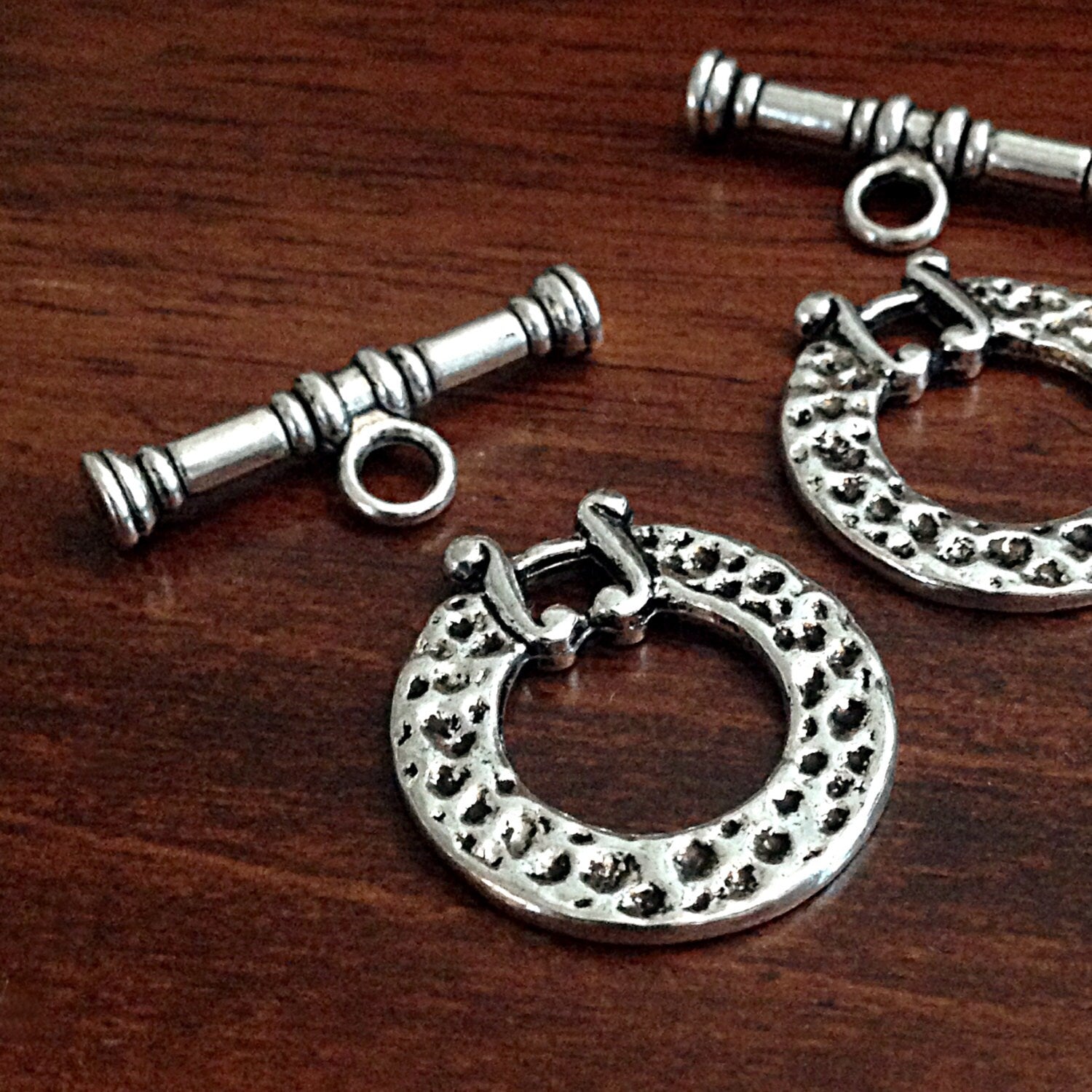 10 Sets, Toggle Clasp Sets, Connector Charms, Antique Silver Charms, Necklace Clasp, Toggle Clasps, Connector Charms, Findings