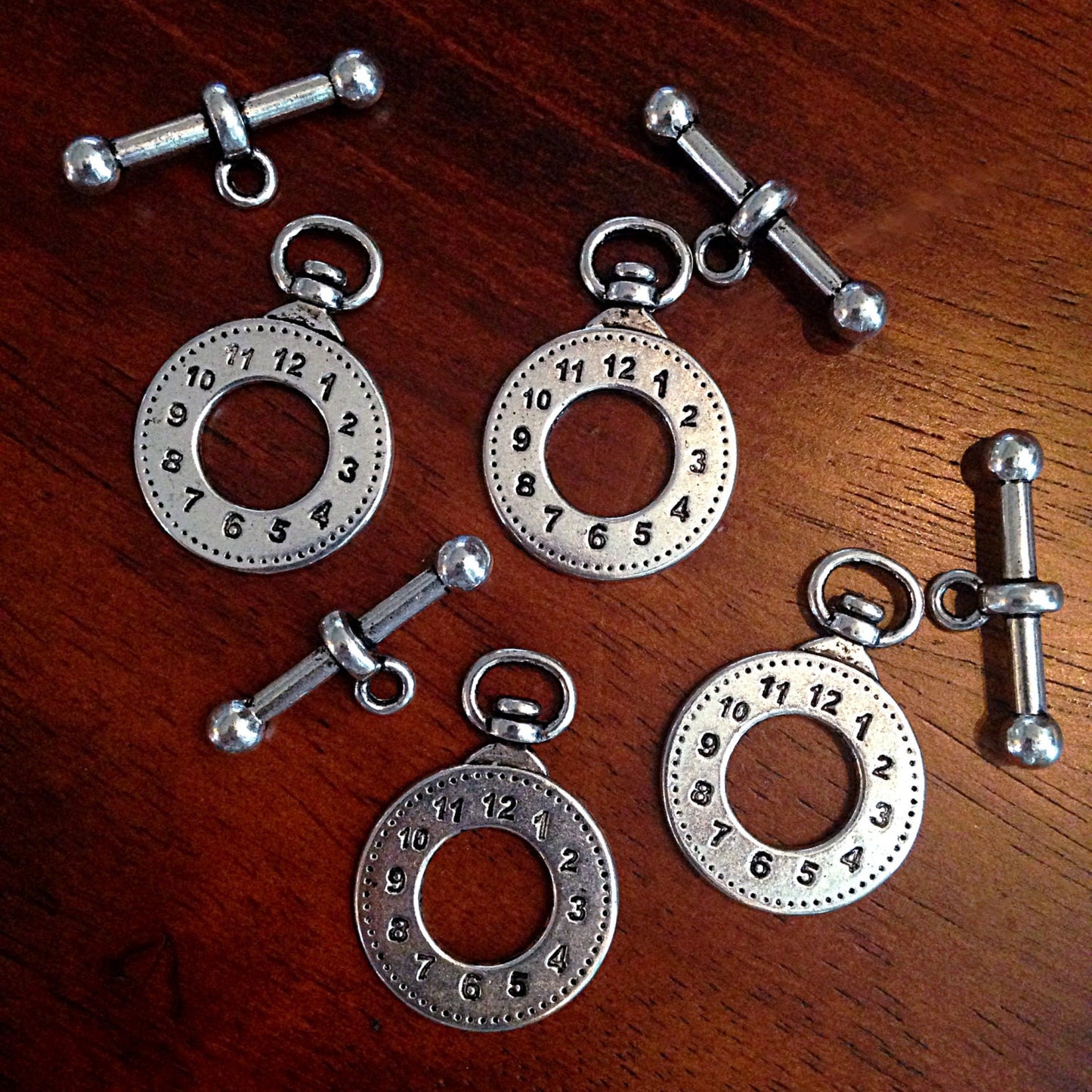 10 Sets, Toggle Clasp Sets, Antique Silver Charms, Connector Clasp, Necklace Clasp, Toggle Charms, Craft Supplies, Findings