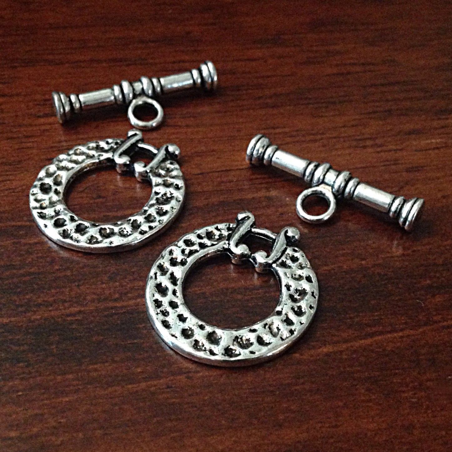 10 Sets, Toggle Clasp Sets, Connector Charms, Antique Silver Charms, Necklace Clasp, Toggle Clasps, Connector Charms, Findings