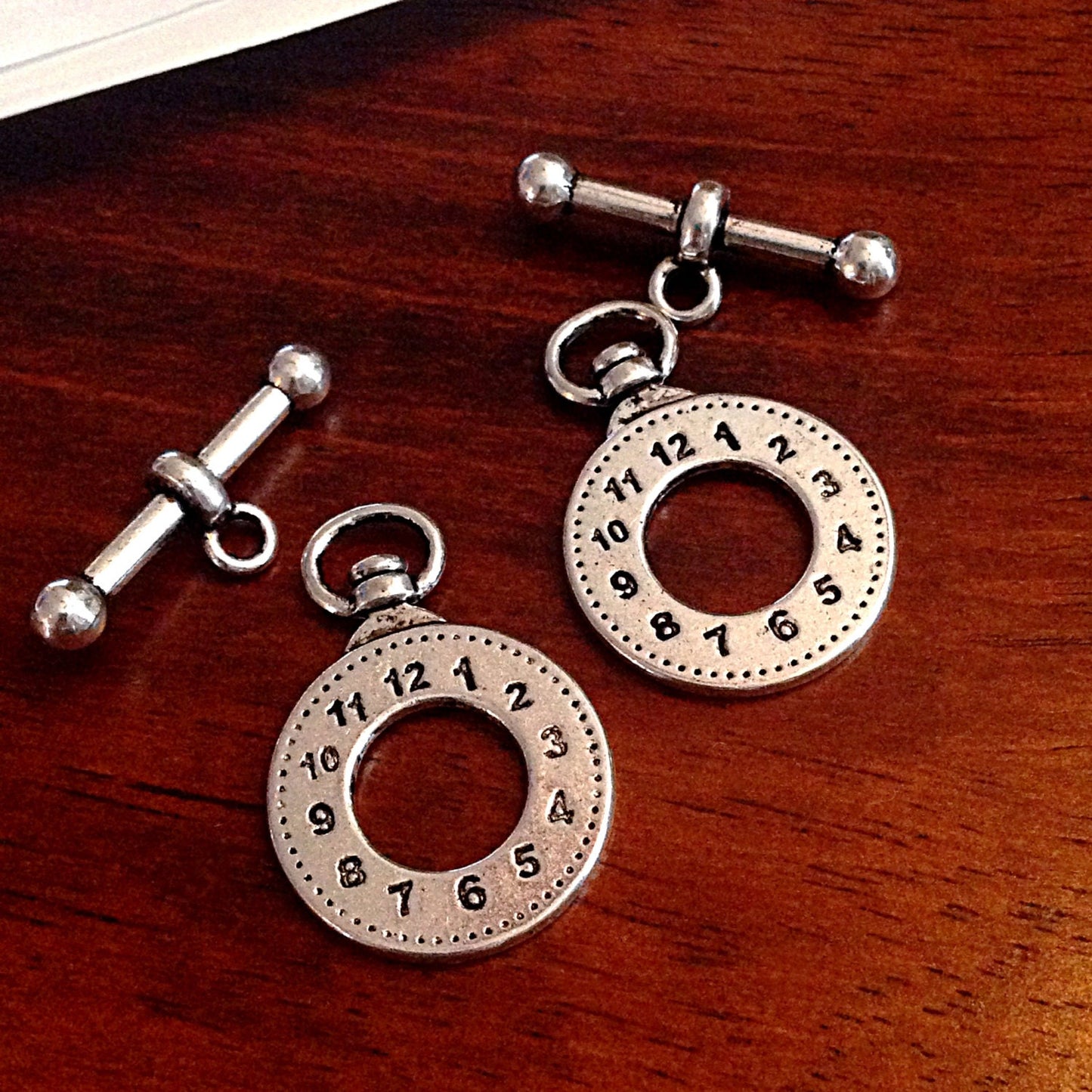 10 Sets, Toggle Clasp Sets, Antique Silver Charms, Connector Clasp, Necklace Clasp, Toggle Charms, Craft Supplies, Findings