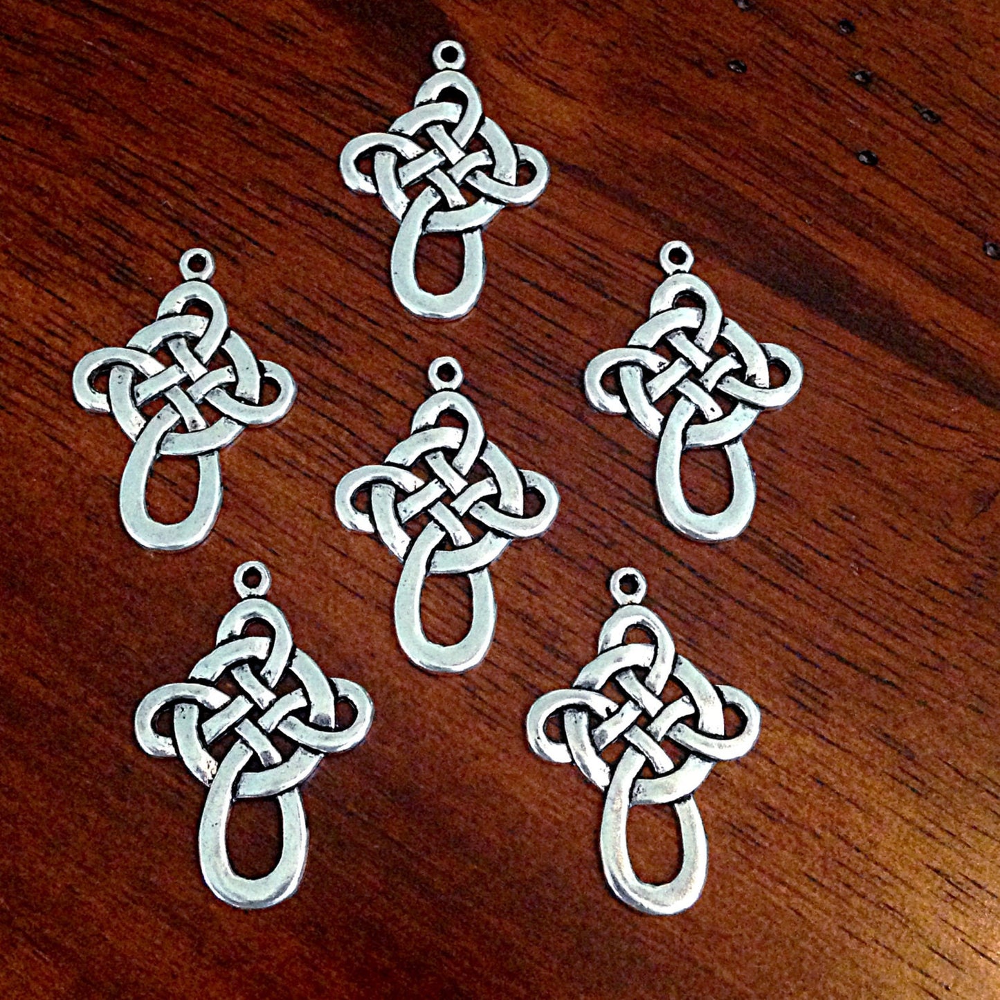 5 Celtic Knot Charms, Infinity Cross Charms, Large Celtic Knot Pendants, Infinity Knot Pendant, Findings, Craft and Jewelry Supplies
