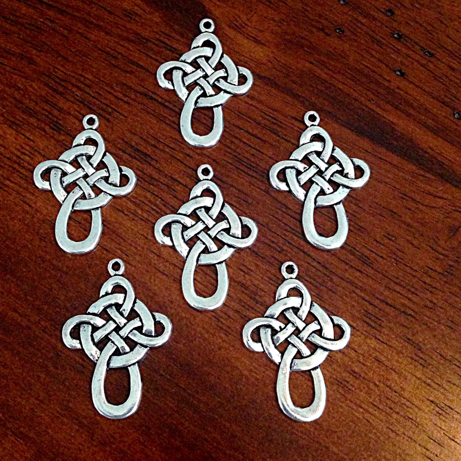 5 Celtic Knot Charms, Infinity Cross Charms, Large Celtic Knot Pendants, Infinity Knot Pendant, Findings, Craft and Jewelry Supplies