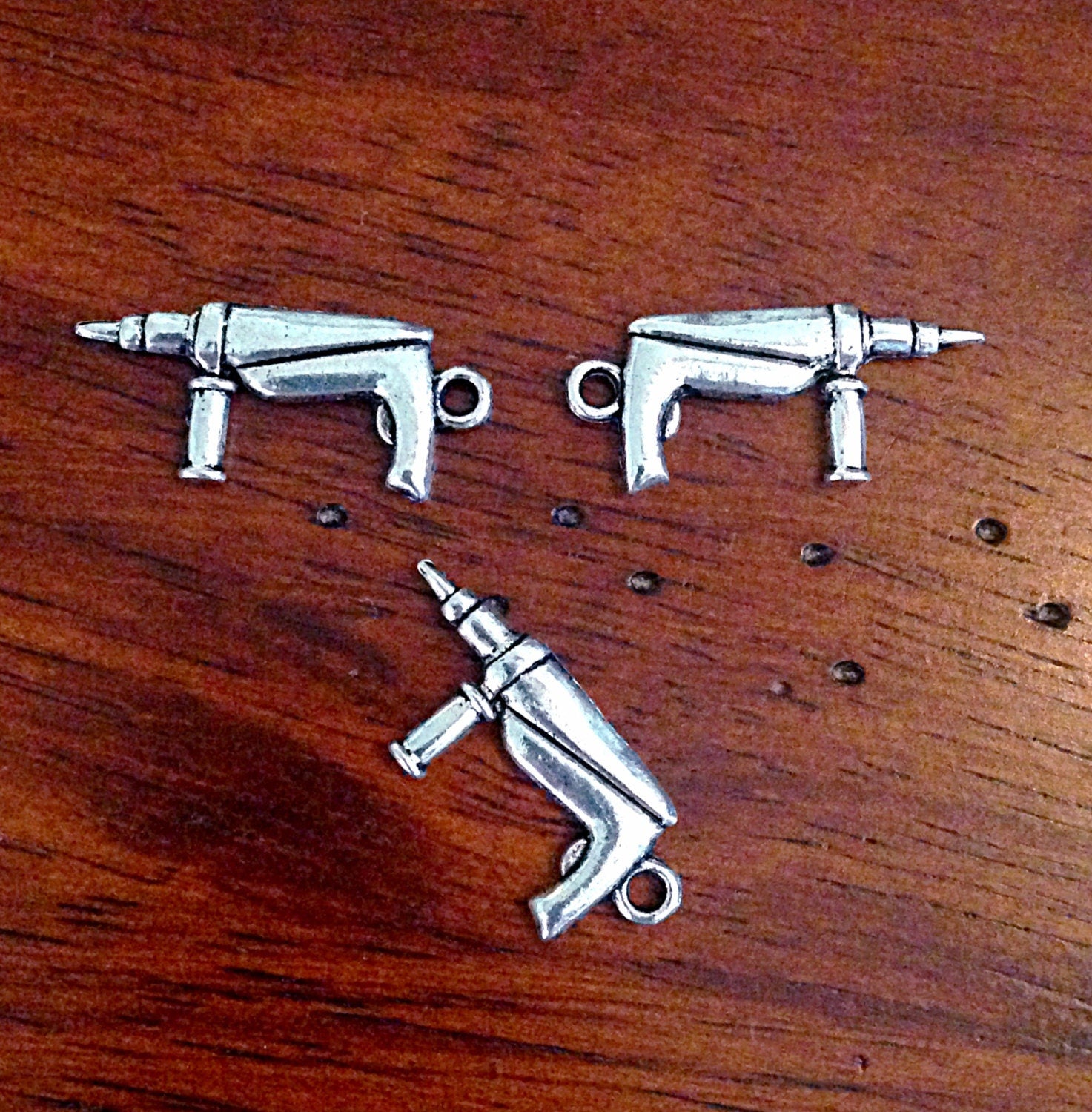Bulk 25, Drill Charms, Antique Silver Charms, Drill Charms, Tools Charms, Hand Tools Charms, Findings, Jewelry and Craft Supplies