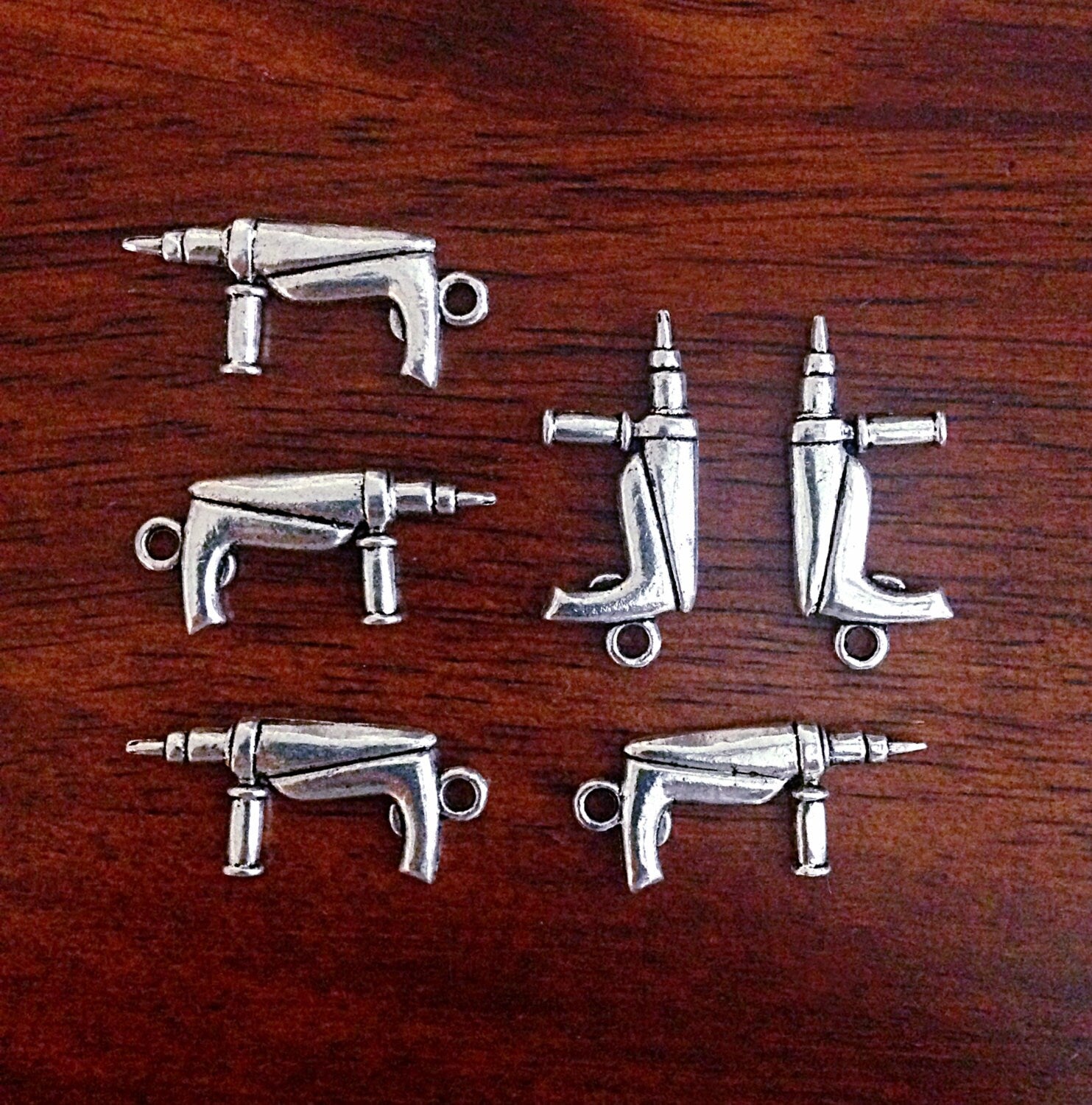 Bulk 25, Drill Charms, Antique Silver Charms, Drill Charms, Tools Charms, Hand Tools Charms, Findings, Jewelry and Craft Supplies