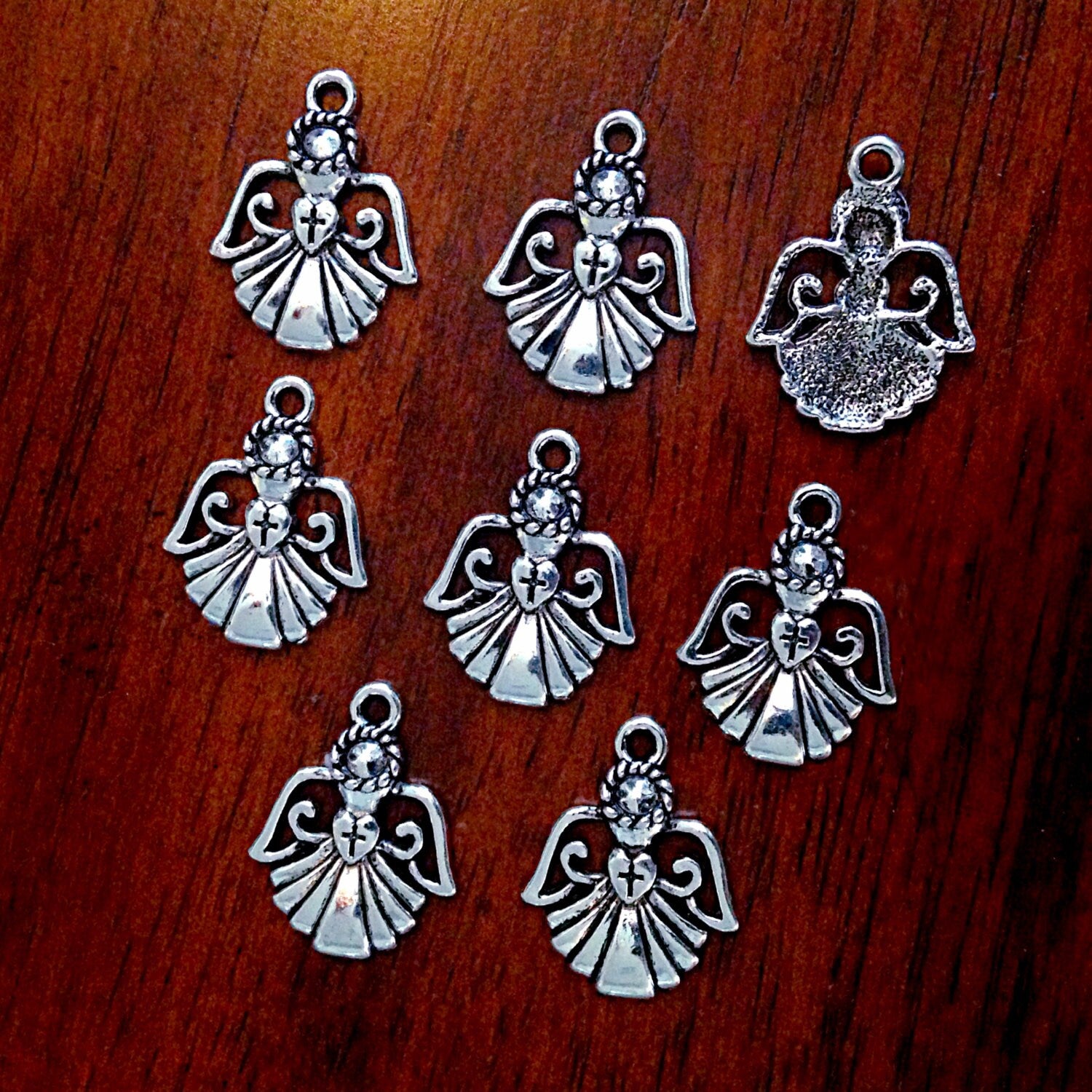 Bulk 20 Angel Charms, Antique Silver Charms, Angel Charms, Angel Wing Charms, Angel Pendants, Findings, Craft and Jewelry Supplies