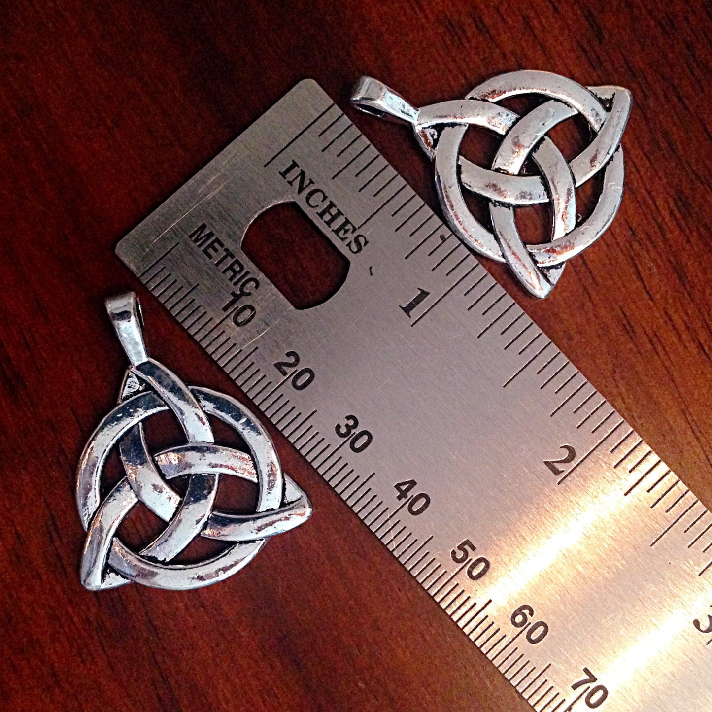 5 Celtic Knot Charms, Infinity Knot Charms, Large Silver Celtic Knot Pendants, Double Sided Charms, Findings, Craft and Jewelry Supplies