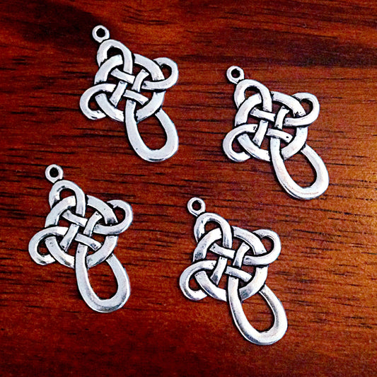 5 Celtic Knot Charms, Infinity Cross Charms, Large Celtic Knot Pendants, Infinity Knot Pendant, Findings, Craft and Jewelry Supplies
