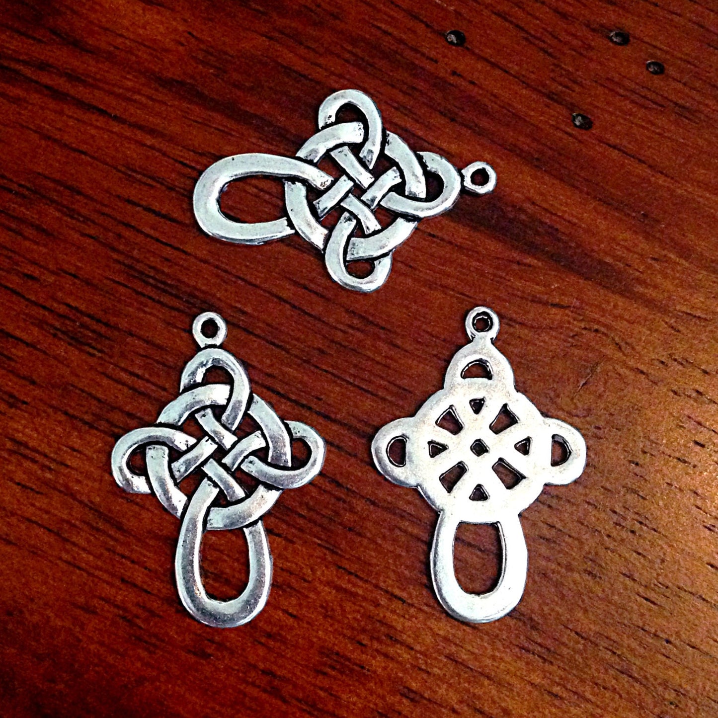 5 Celtic Knot Charms, Infinity Cross Charms, Large Celtic Knot Pendants, Infinity Knot Pendant, Findings, Craft and Jewelry Supplies