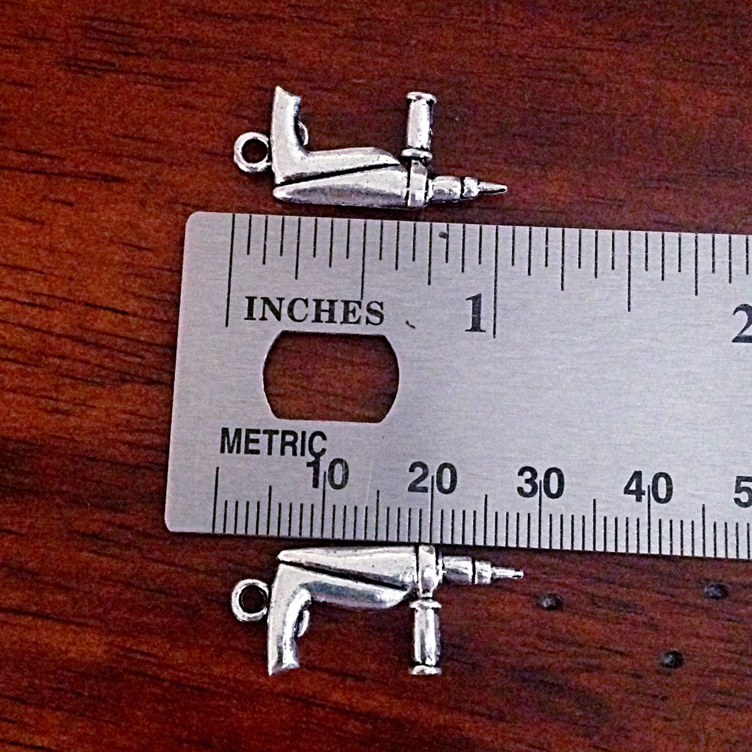 Bulk 25, Drill Charms, Antique Silver Charms, Drill Charms, Tools Charms, Hand Tools Charms, Findings, Jewelry and Craft Supplies