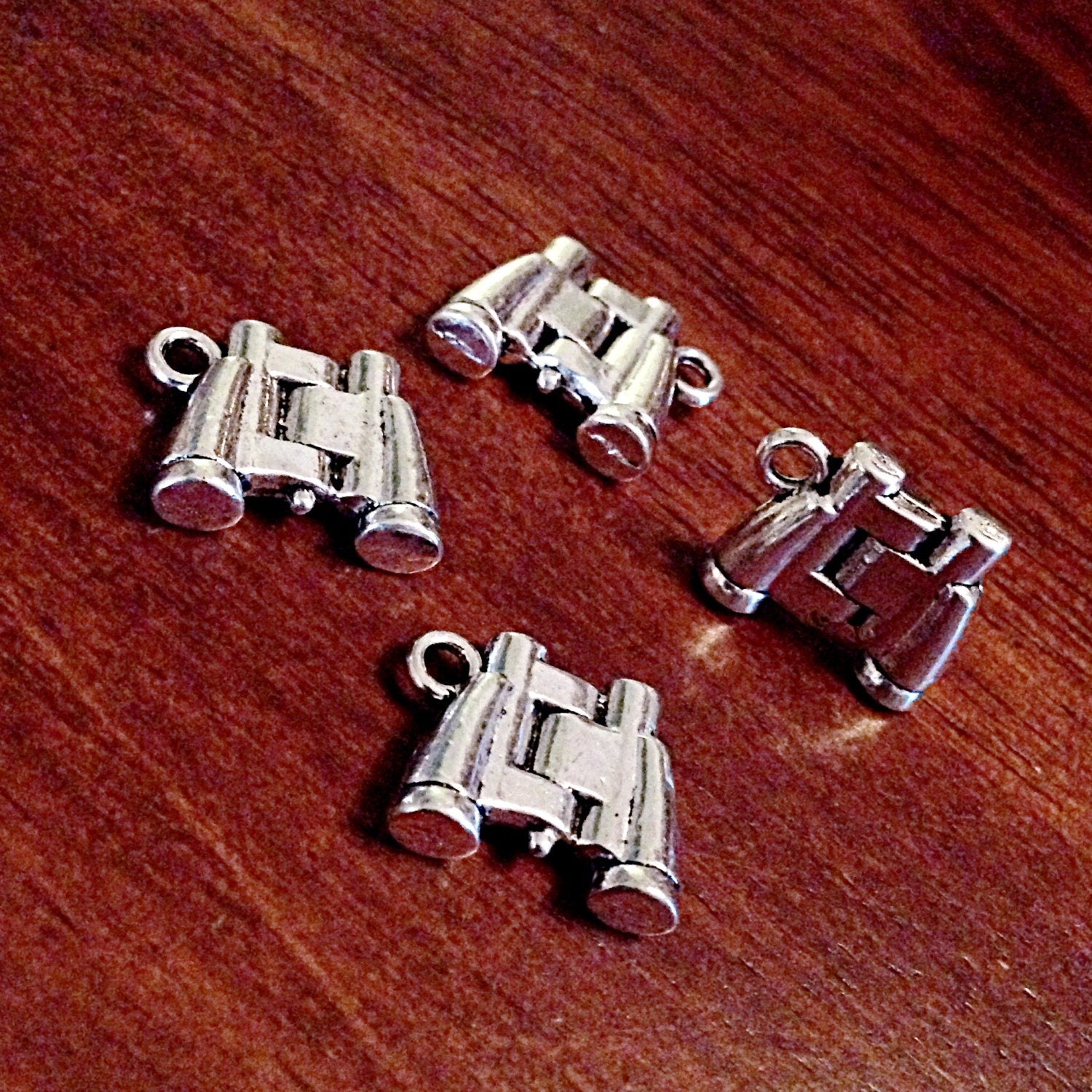 10 Binocular Charms, Antique Silver Charms, Bicnoculars Charms, 3D Binoculars Charms, Looking Galss,Jewelry and Craft Supplies,Findings