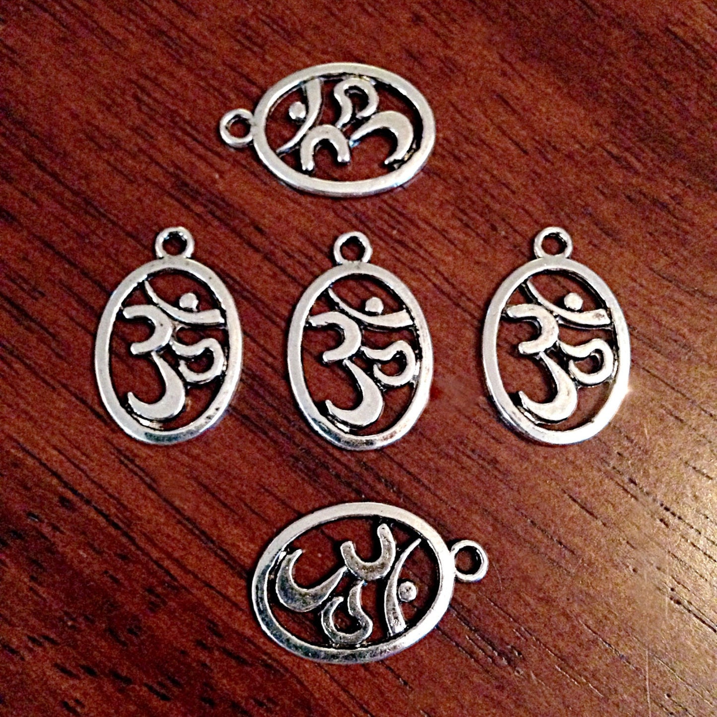 12 OM Charms, Antique Silver Charms, Silver OM Charms, Yoga, Namaste Charms, Zen Charms, Buddha, Jewelry and Craft Supplies, Findings