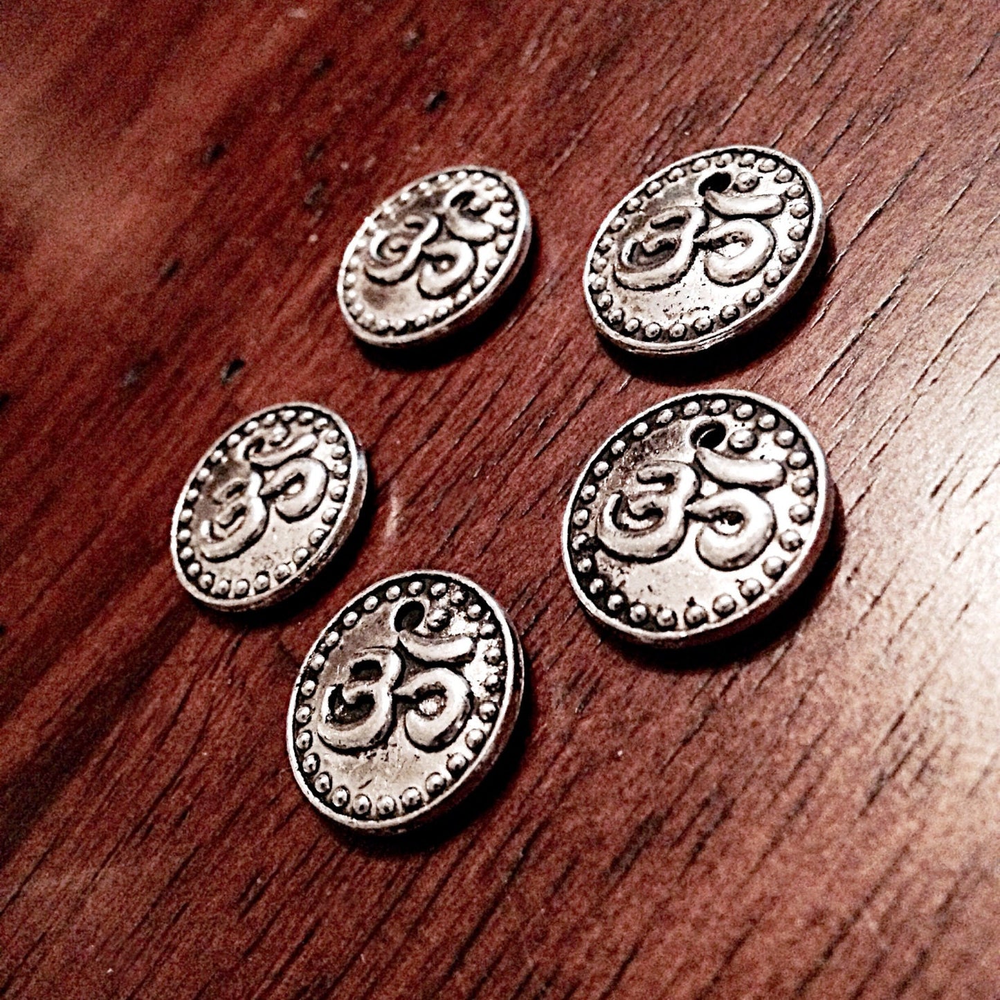 8 OM Charms, Antique TierraCast Charms, Silver OM Charms, Yoga, Namaste Charms, Zen Charms, Buddha, Jewelry and Craft Supplies, Findings