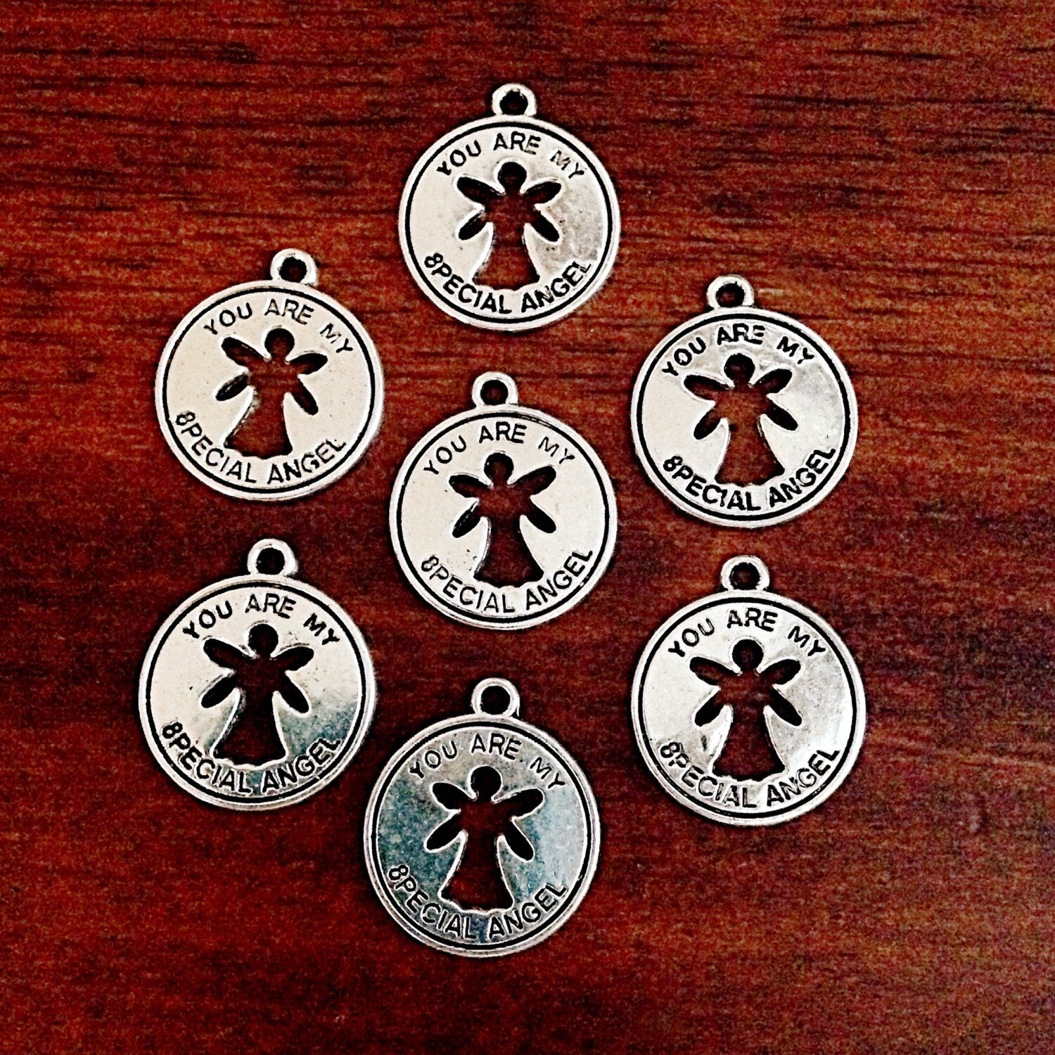 12pcs, Angel Charms, Antique Silver Charms, Hope Charms, Autism Awareness Charms, Special Angel Charms, Inside Angel Charms, Findings