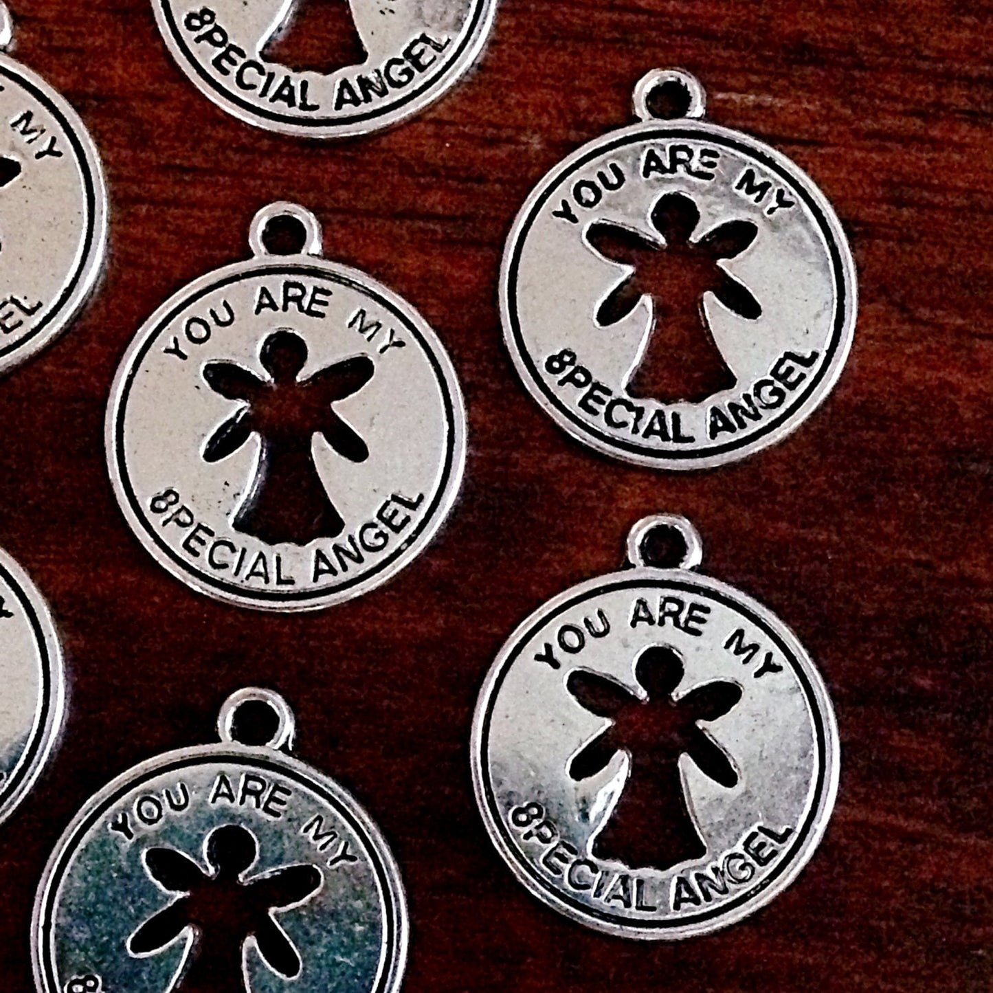 Bulk 20 Angel Charms, Antique Silver Charms, Hope Charms, Autism Awareness Charms, Special Angel Charms, Inside Angel Charms, Findings