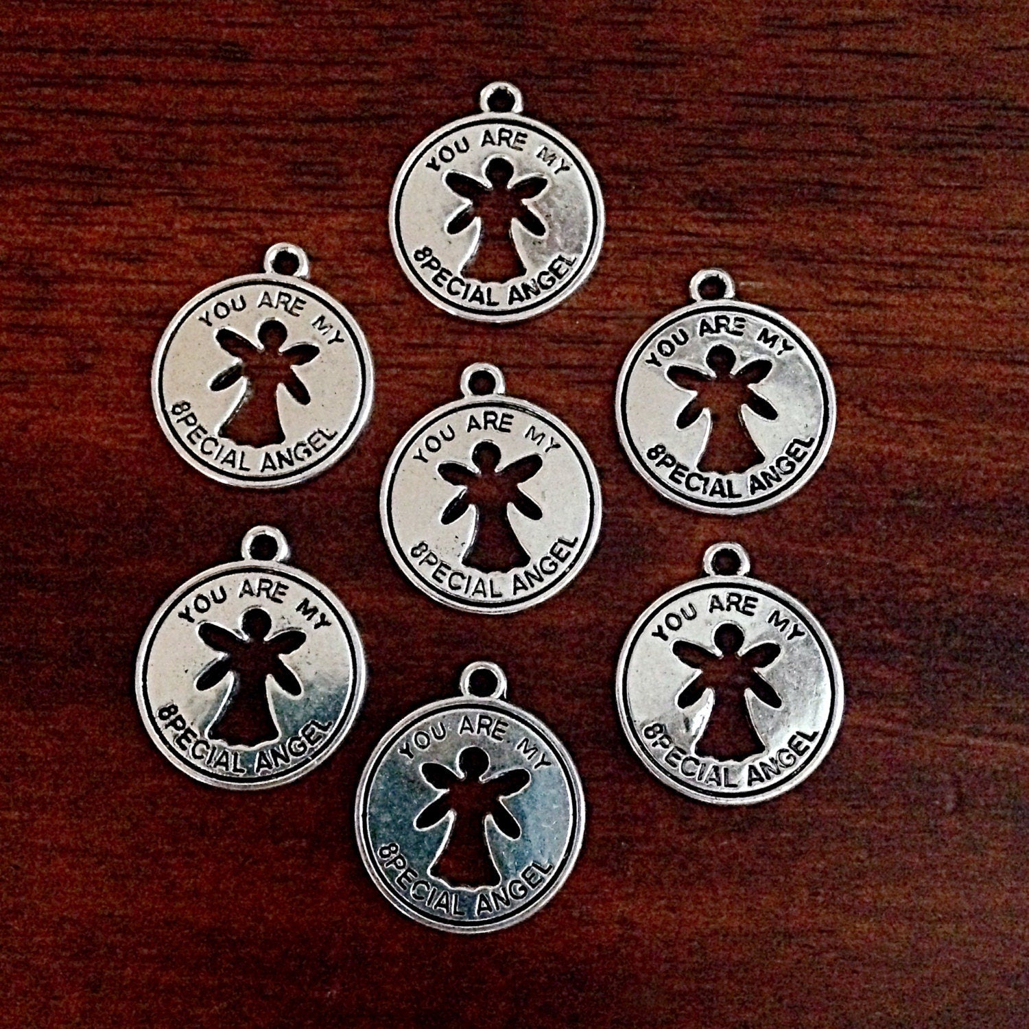 12pcs, Angel Charms, Antique Silver Charms, Hope Charms, Autism Awareness Charms, Special Angel Charms, Inside Angel Charms, Findings