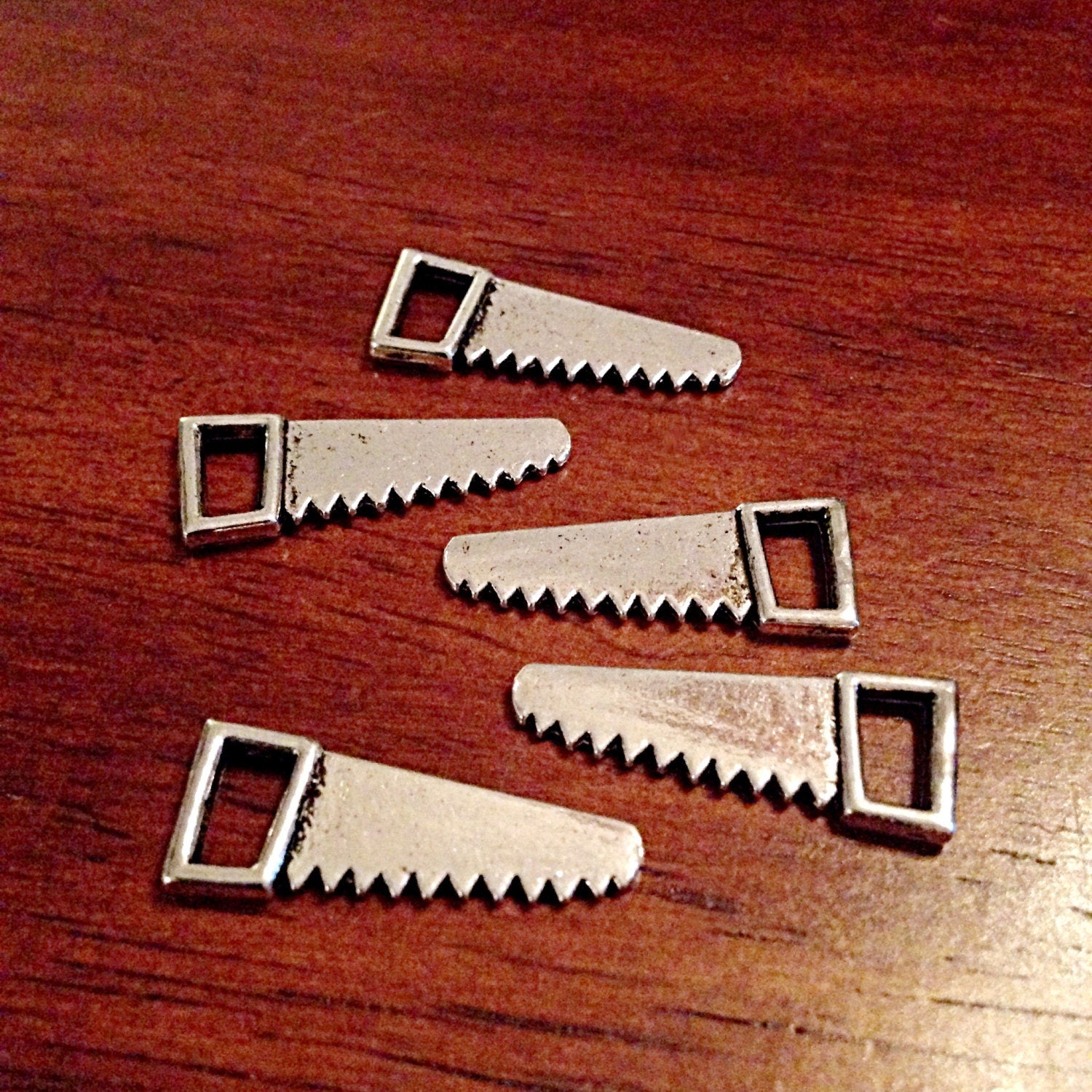 BULK 25 Saw Charms, Antique Silver Charms, Hand Saw Charms, Tools Charms, Men's Charms, Blade Charms, Jewelry and Craft Supplies, Findings