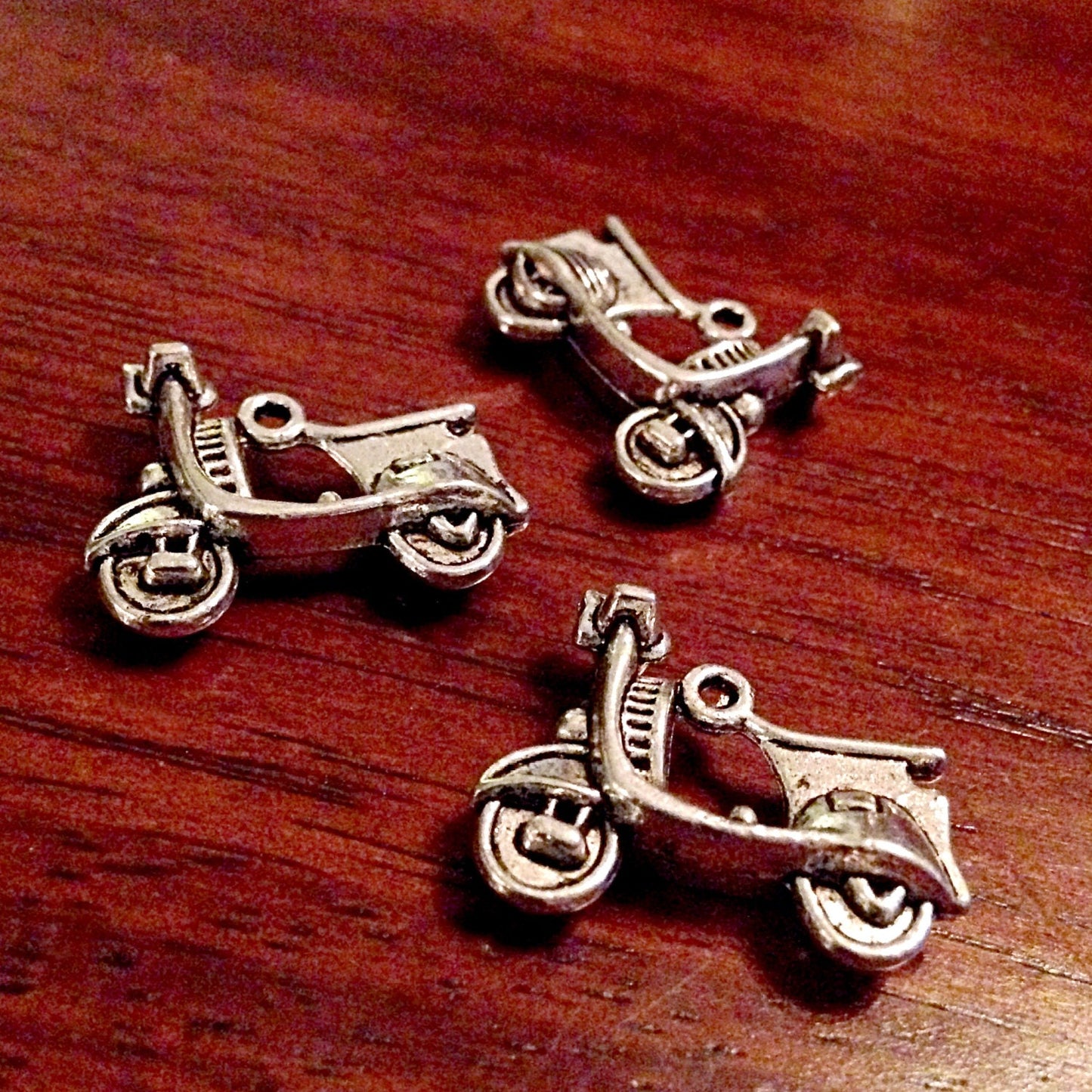 10 Scooter Charms, Antique Silver Charms, Scooter, Motocycle Charms, Scooter Charms, Sports Charms, Findings, Crafts and Jewelry Supplies