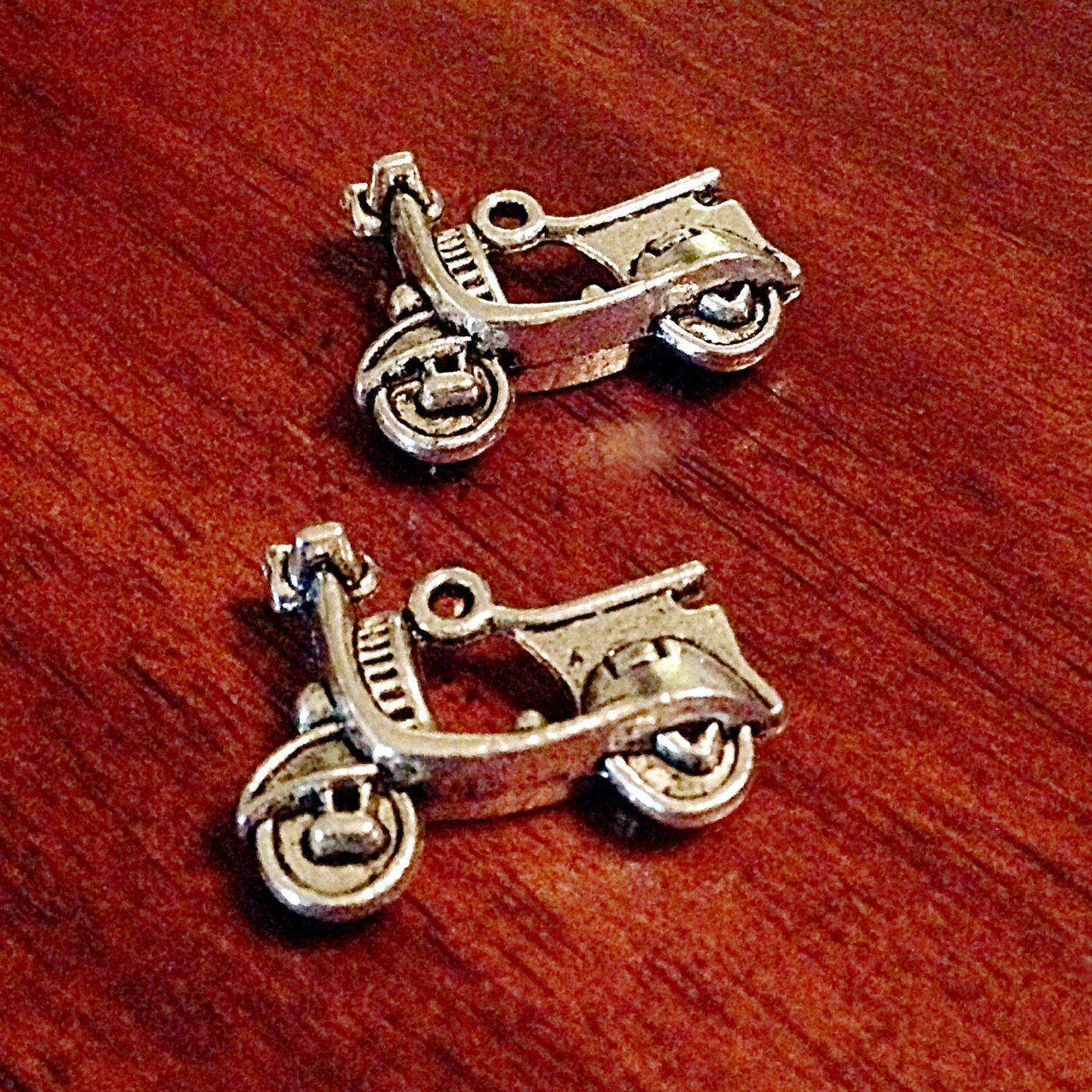 10 Scooter Charms, Antique Silver Charms, Scooter, Motocycle Charms, Scooter Charms, Sports Charms, Findings, Crafts and Jewelry Supplies