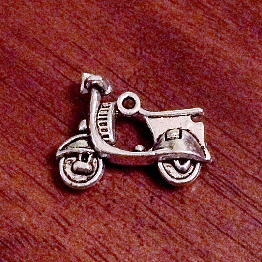 10 Scooter Charms, Antique Silver Charms, Scooter, Motocycle Charms, Scooter Charms, Sports Charms, Findings, Crafts and Jewelry Supplies