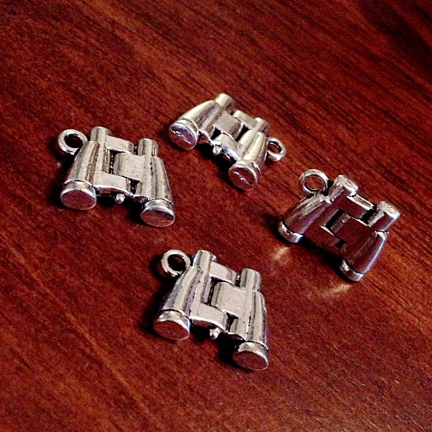 10 Binocular Charms, Antique Silver Charms, Bicnoculars Charms, 3D Binoculars Charms, Looking Galss,Jewelry and Craft Supplies,Findings