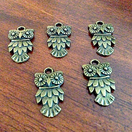 25pcs Owl Charms, Antique Bronze Charms, Owl, Baby Owl Charms, Owl Pendants, Bird Charms, Jewelry and Craft Supplies, Findings