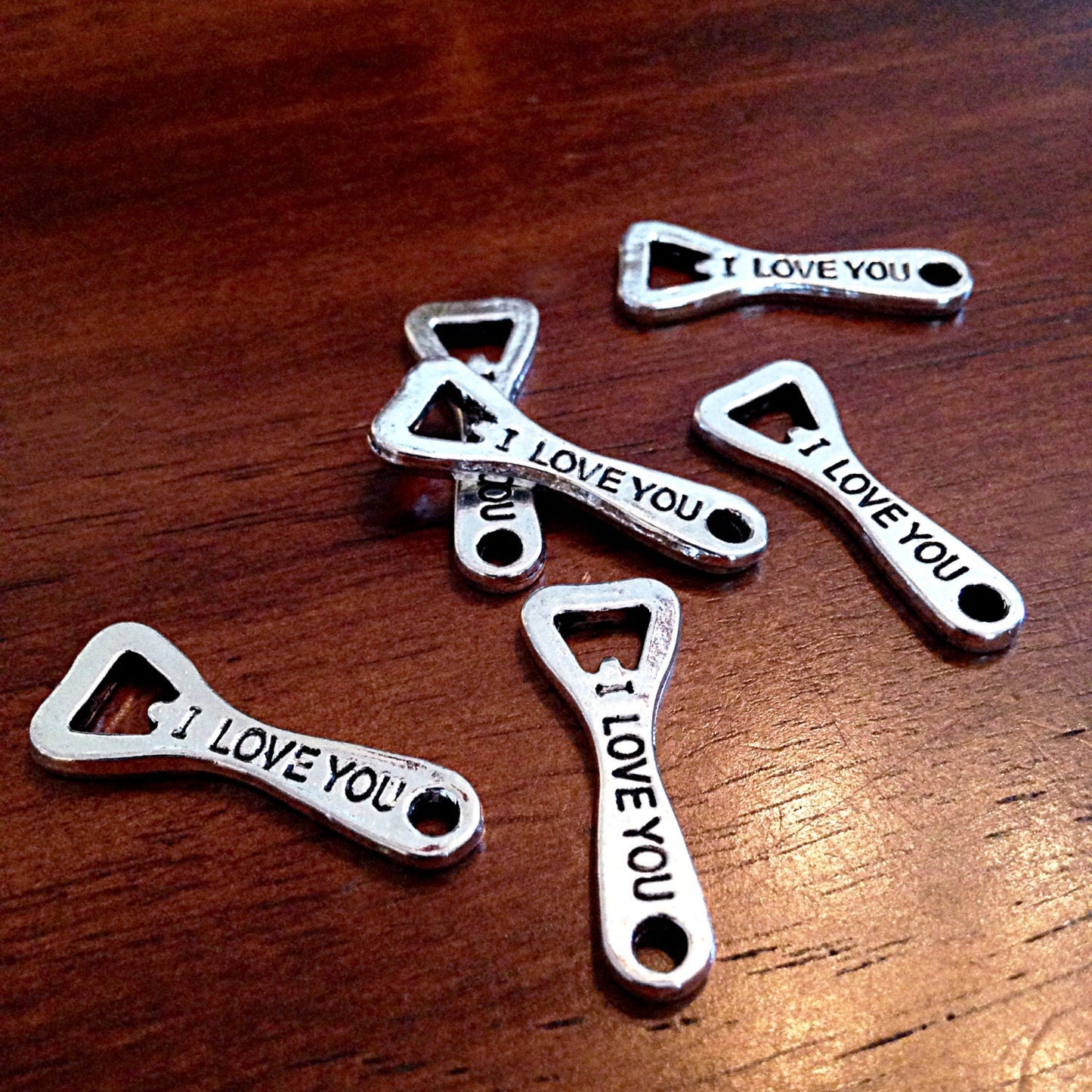 BULK 20 Bottle Opener, Antique Silver Charms, Bottle Opener Charms, Opener Charms, I Love You Charms, Findings, Jewelry and Craft Supplies,