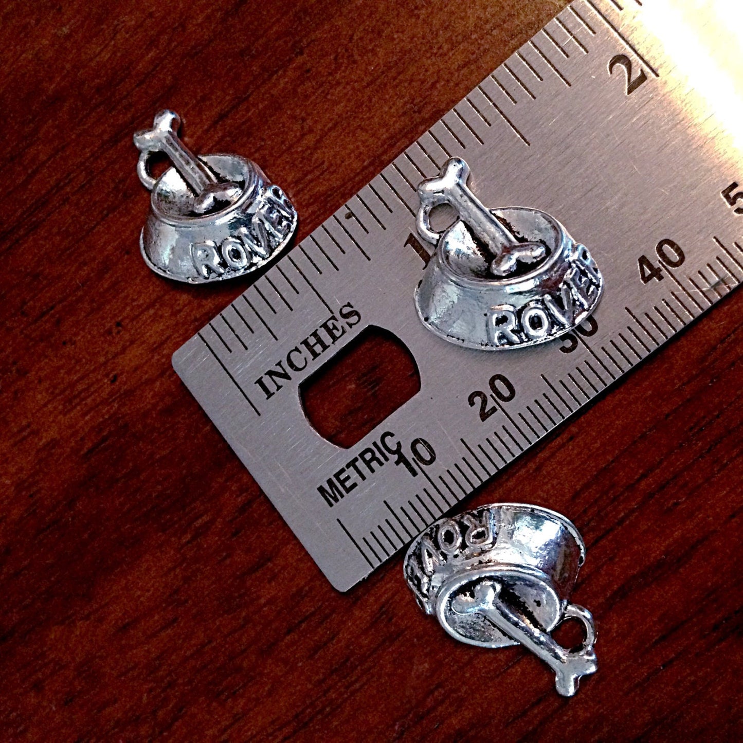 BULK 20 Dog Bowl Charms, Antique Silver Charms, Dog Bone Charms, Doggy Bowl, Pet Charms, Dog Bowl, Jewelry and Craft Supplies, Findings