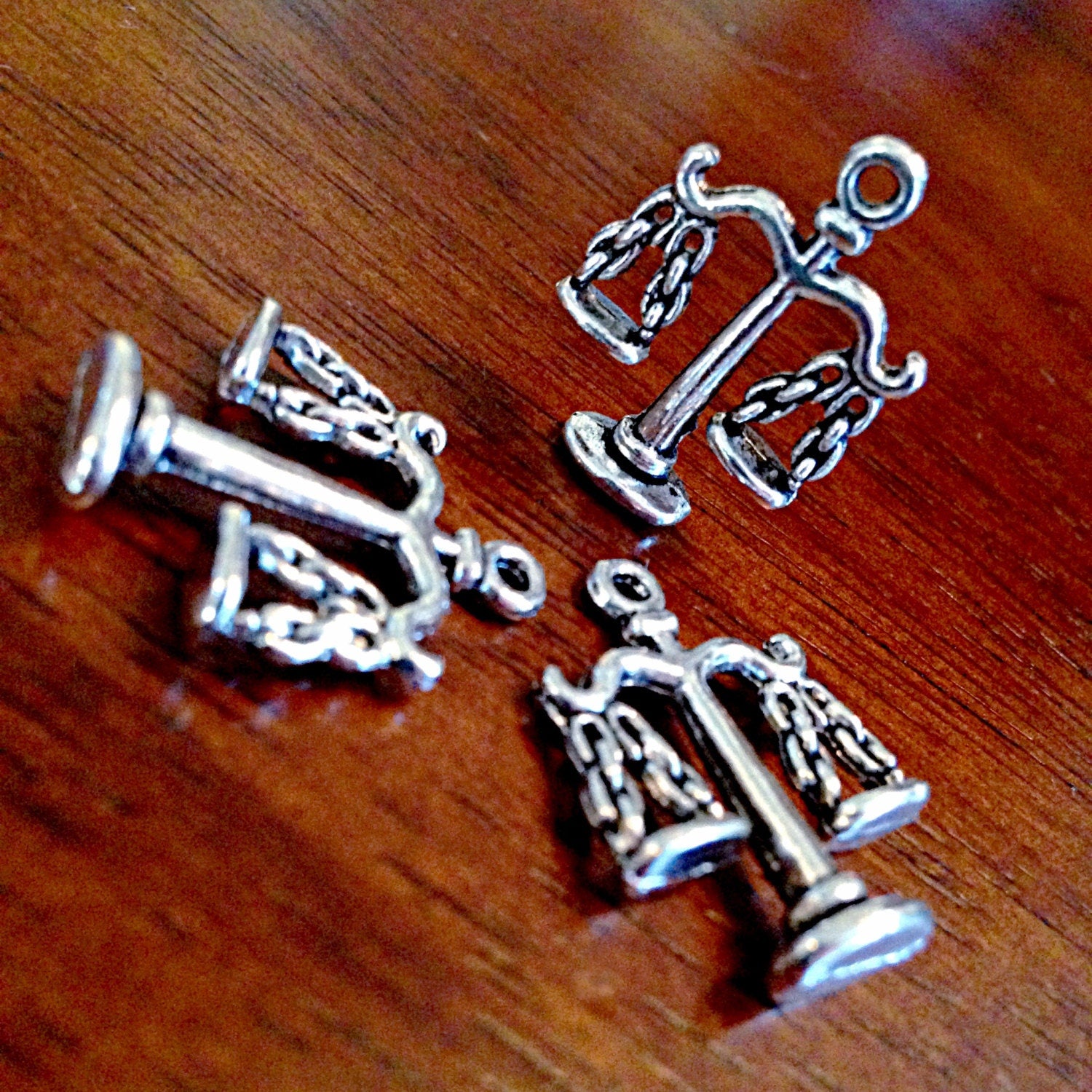 15 Scales of Justice Charms, Antique Silver Charms, Scales of Justice Charms, Law Charms, Jewelry and Craft Supplies, Findings