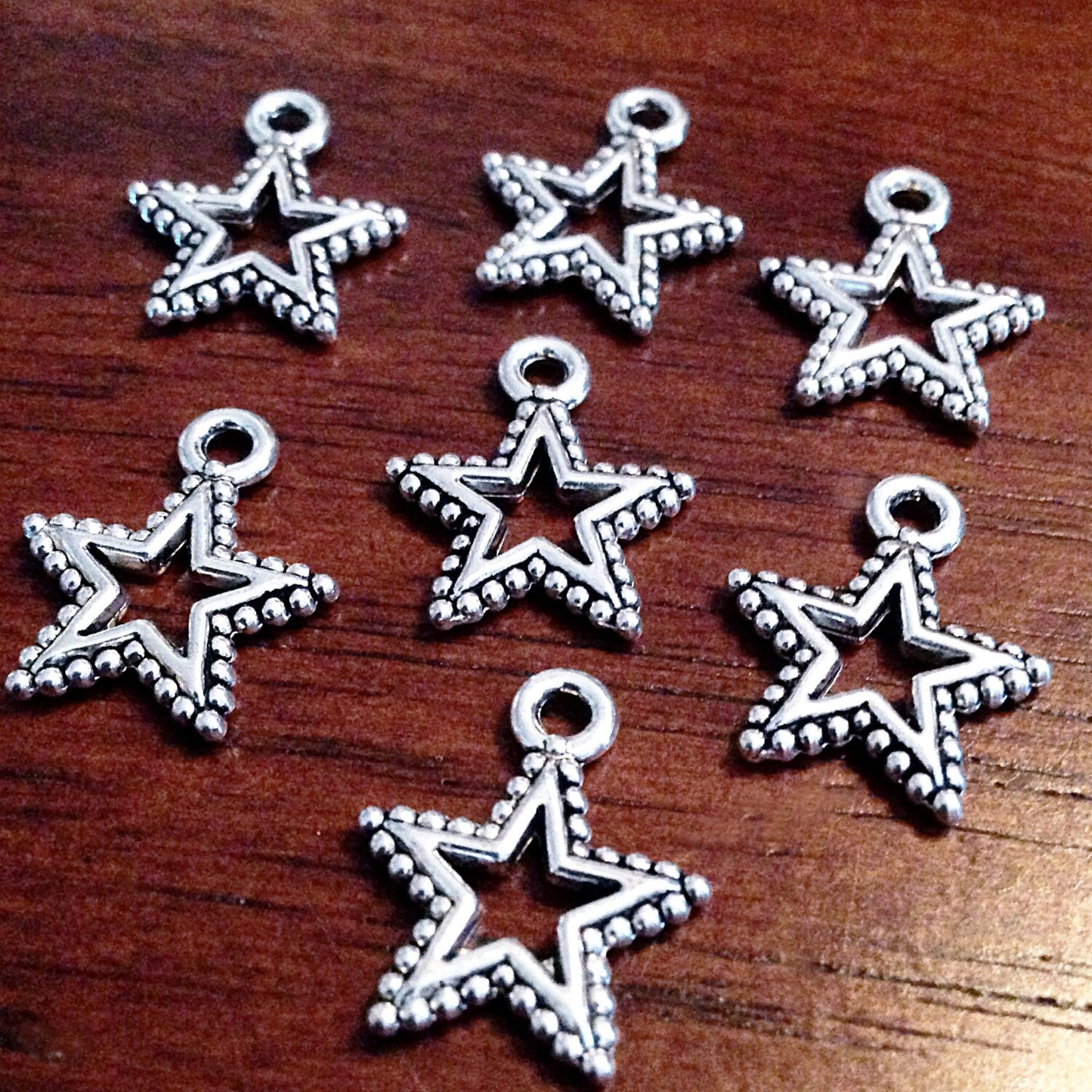 40pcs Star Charms, Antique Silver Charms, Fancy Star Charms, Filigree Star Charms, Twinkle Star Charms, Open Star Charms, Findings