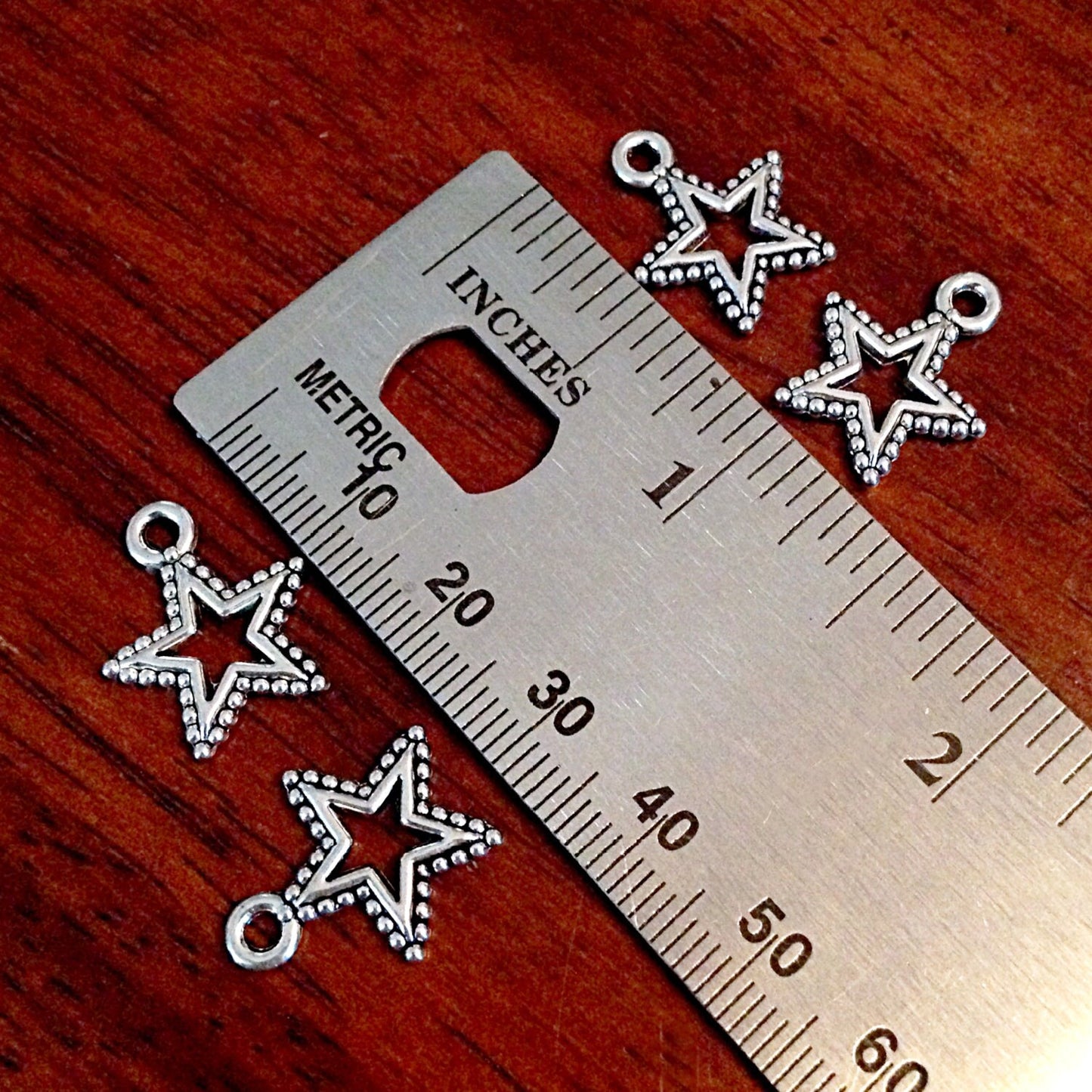 25pcs Star Charms, Antique Silver Charms, Fancy Star Charms, Filigree Star Charms, Twinkle Star Charms, Open Star Charms, Findings