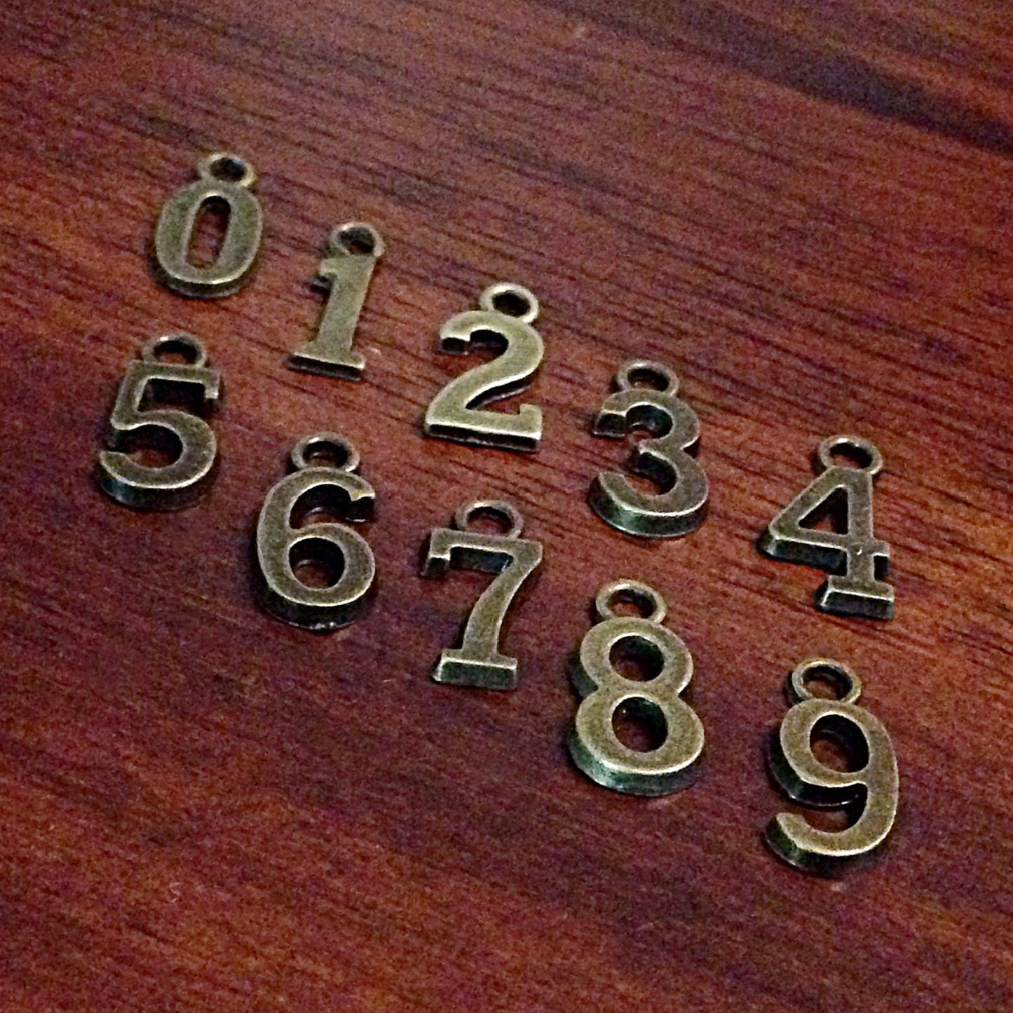 Bulk 20 Number Charms, Antique Bronze Charms, 0-9 Number Charms, Number Charms, # Charms, Craft and Jewelry Supplies, Findings